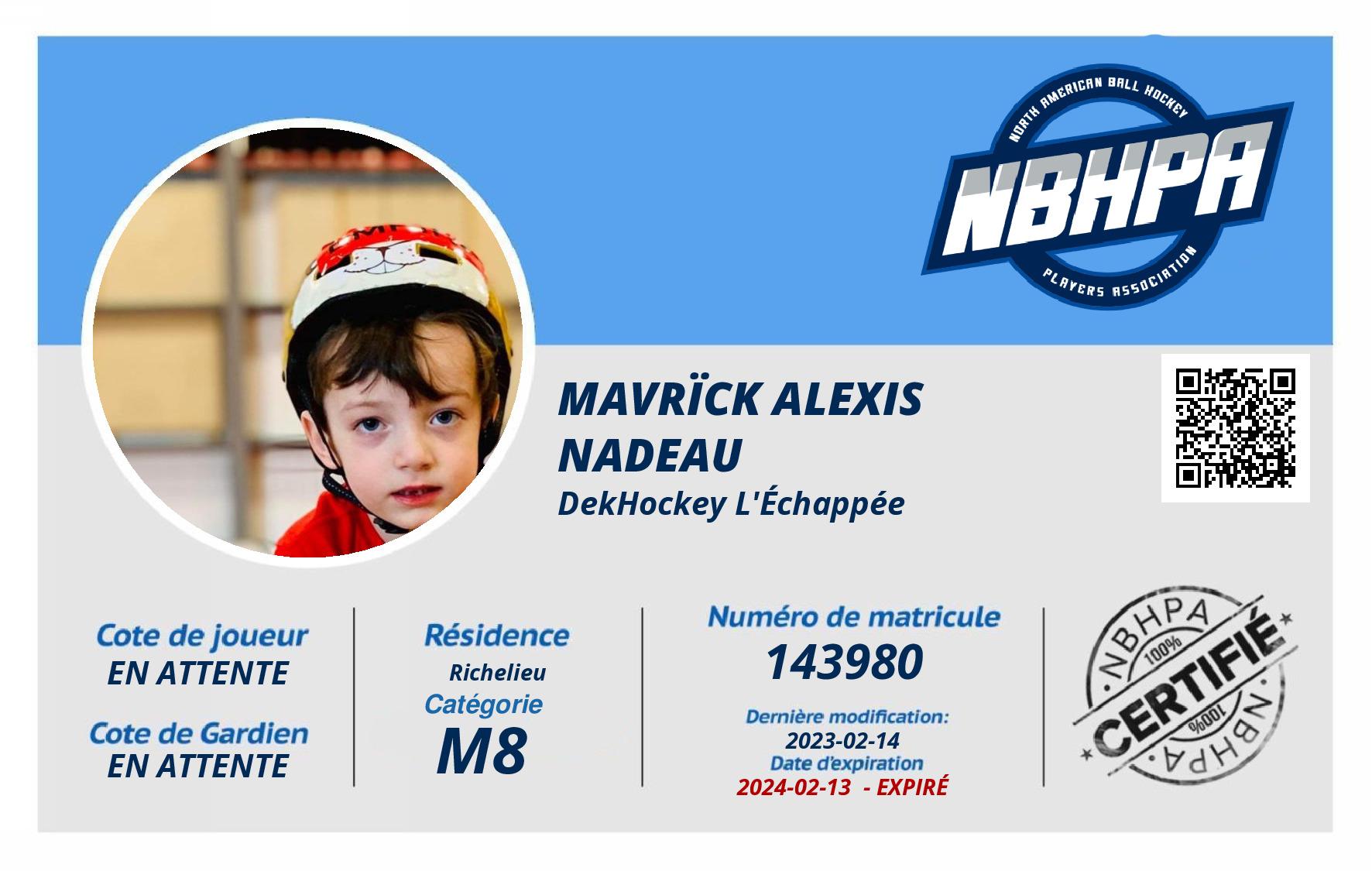 Mavrïck Alexis Nadeau