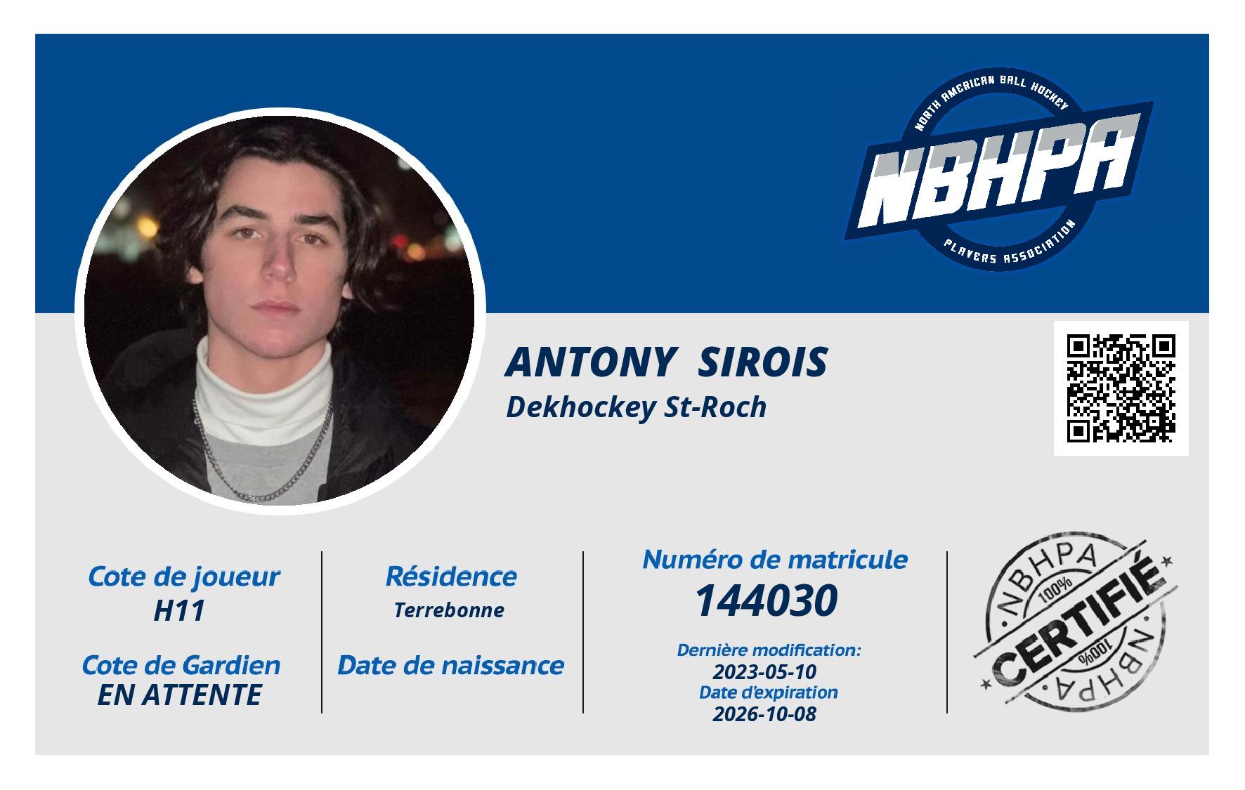 Antony  Sirois 