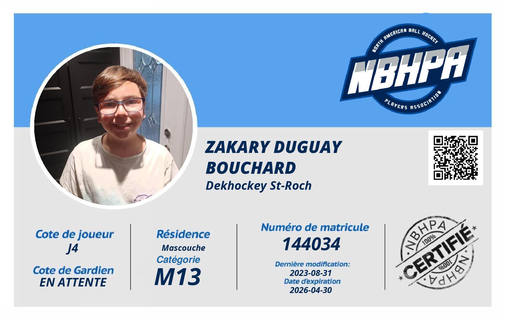 Zakary Duguay Bouchard 