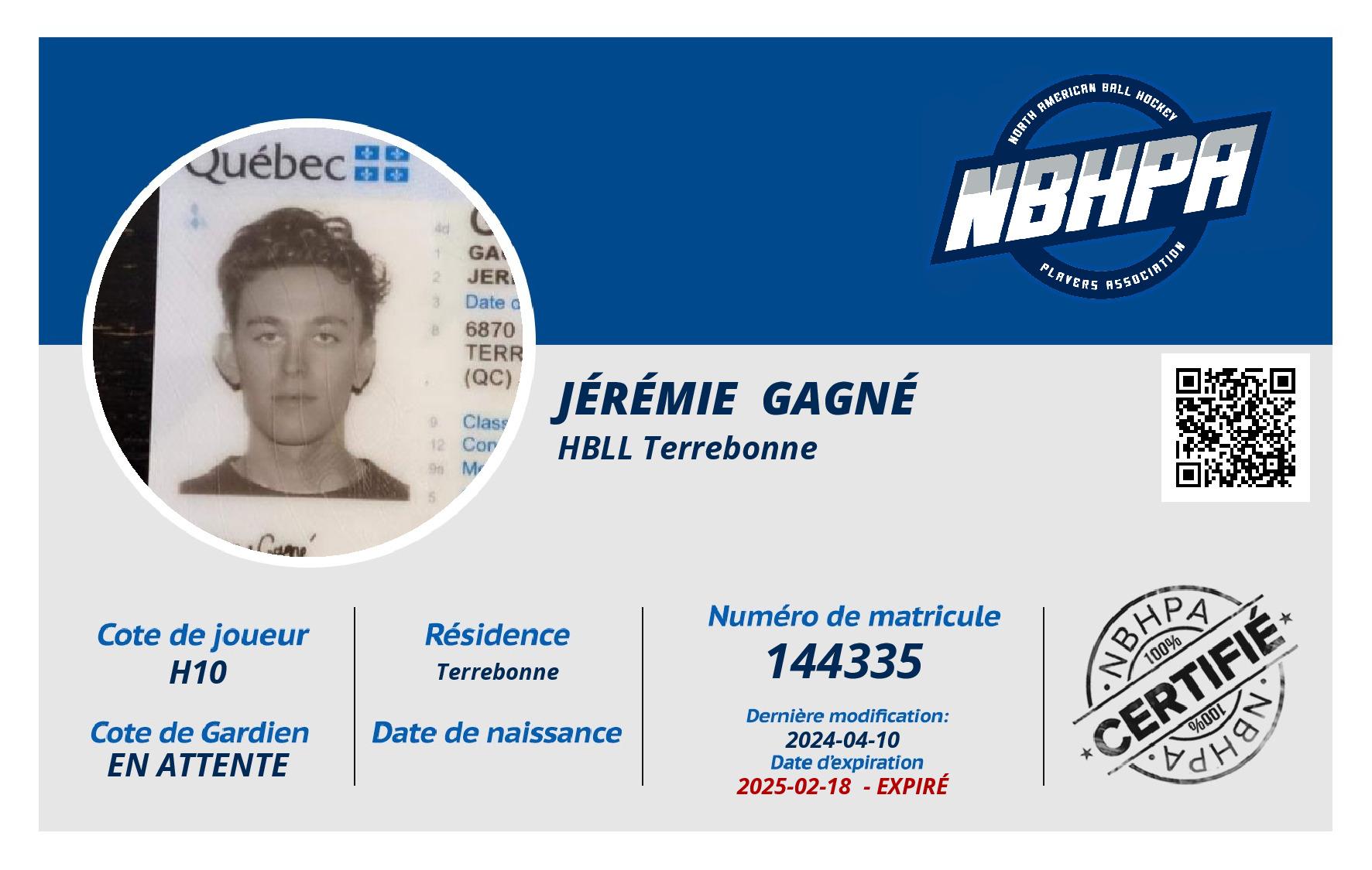 Jérémie  Gagné 