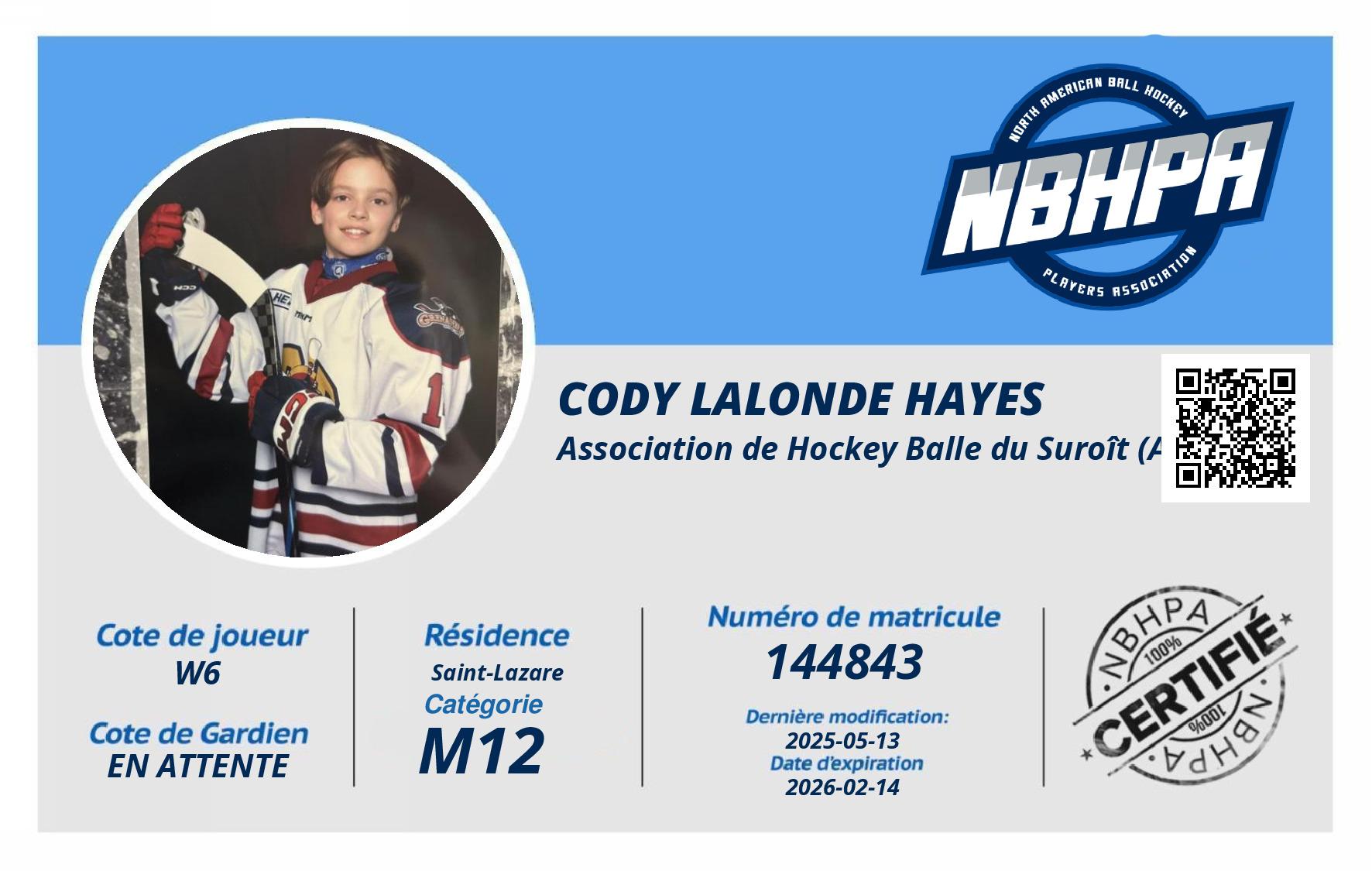 Cody Lalonde Hayes