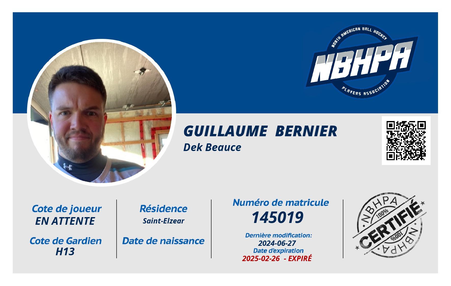 Guillaume  Bernier 