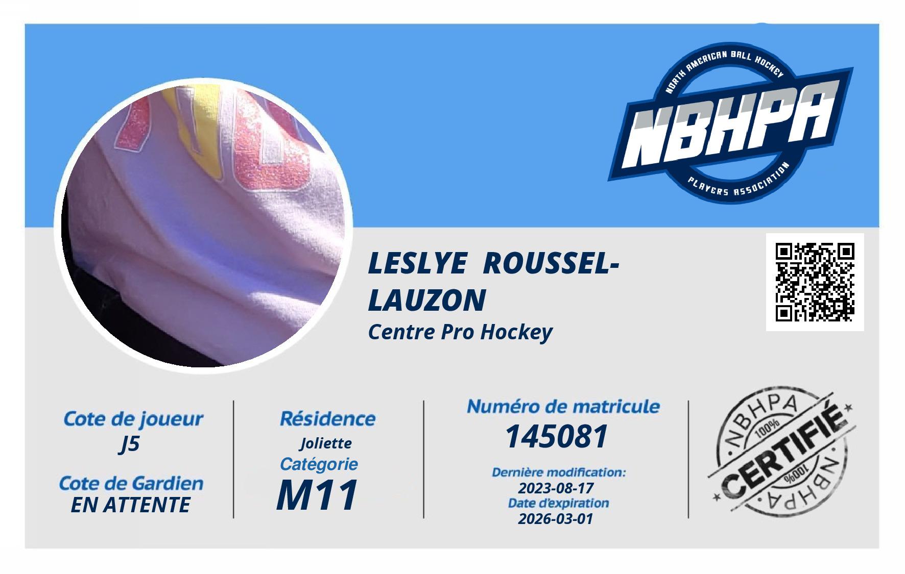 Leslye  Roussel-Lauzon