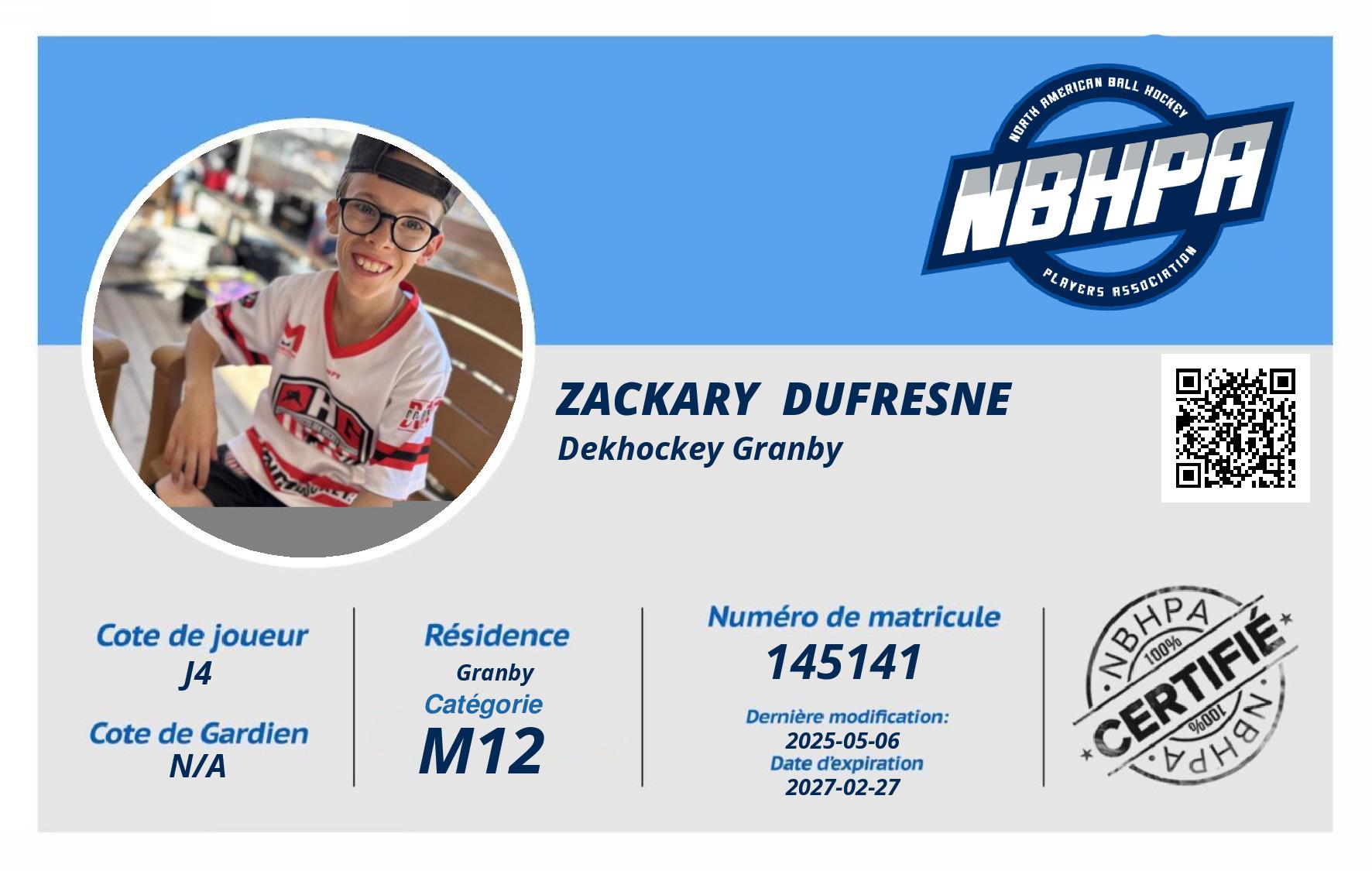 Zackary  Dufresne 
