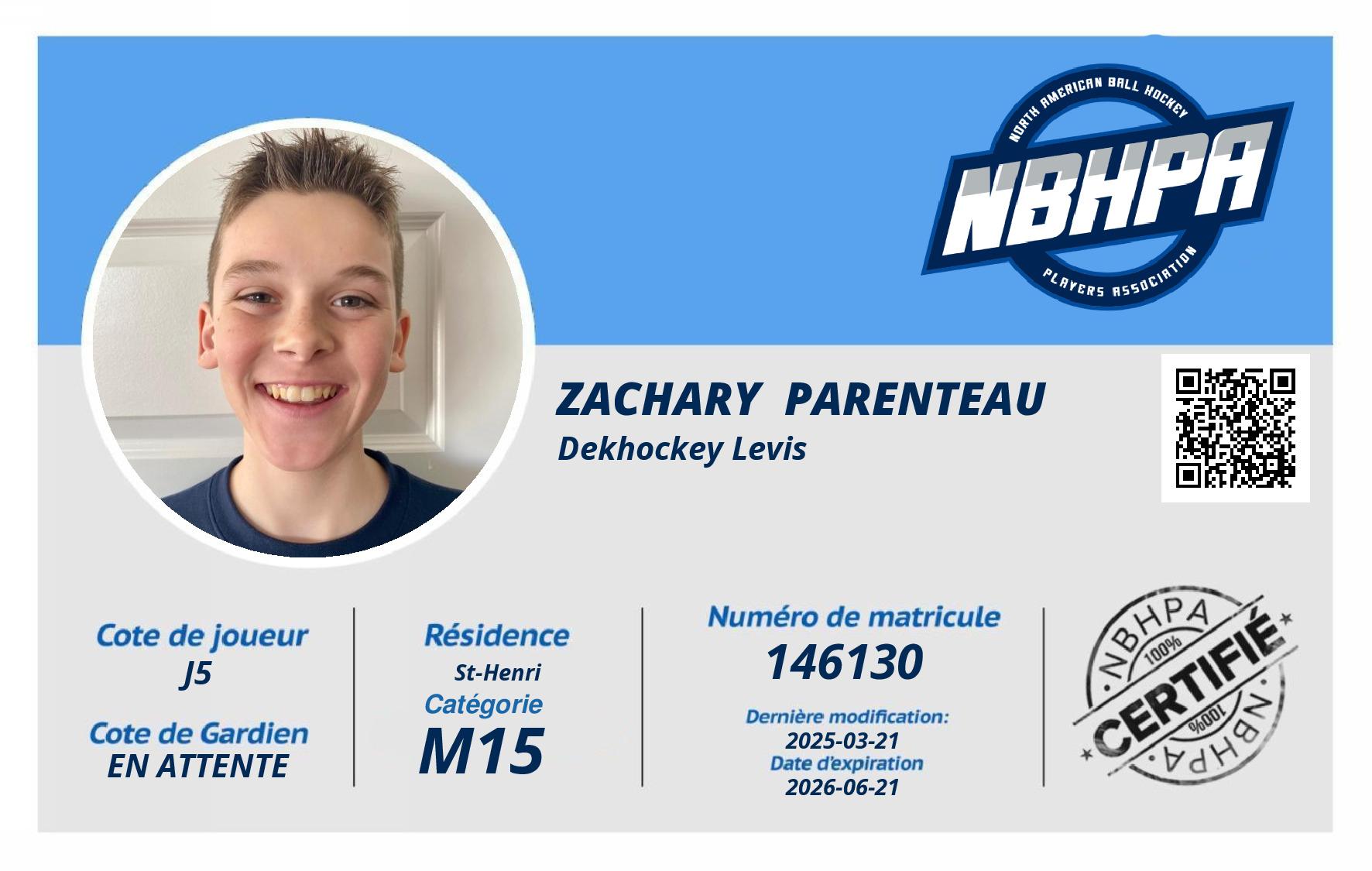 Zachary  Parenteau