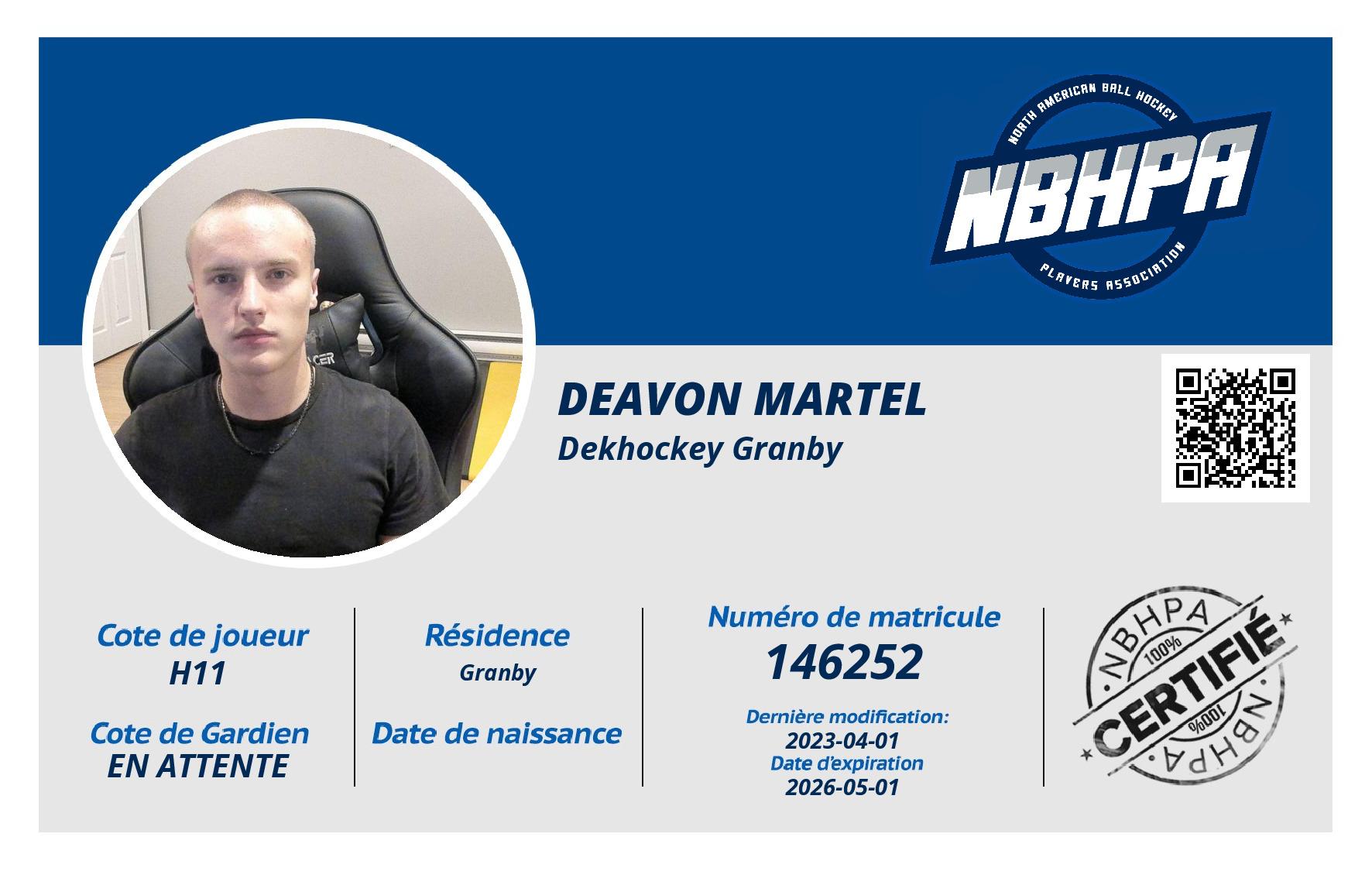 Deavon Martel