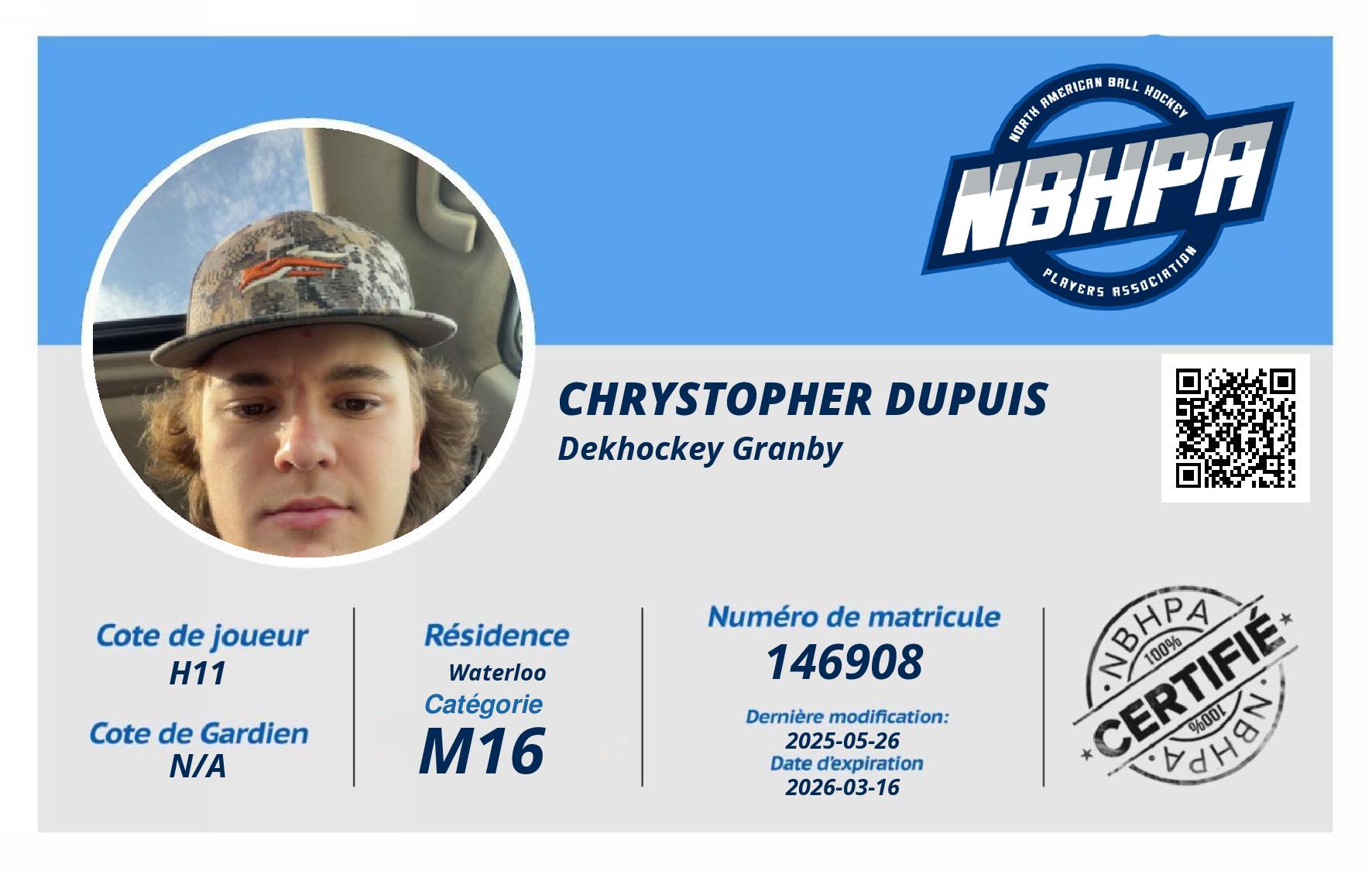 Chrystopher Dupuis