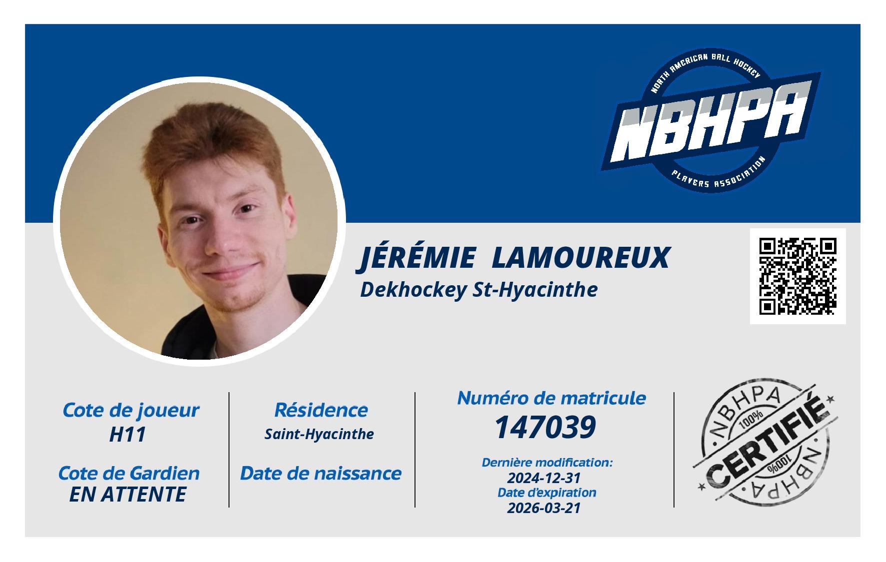 Jérémie  Lamoureux 