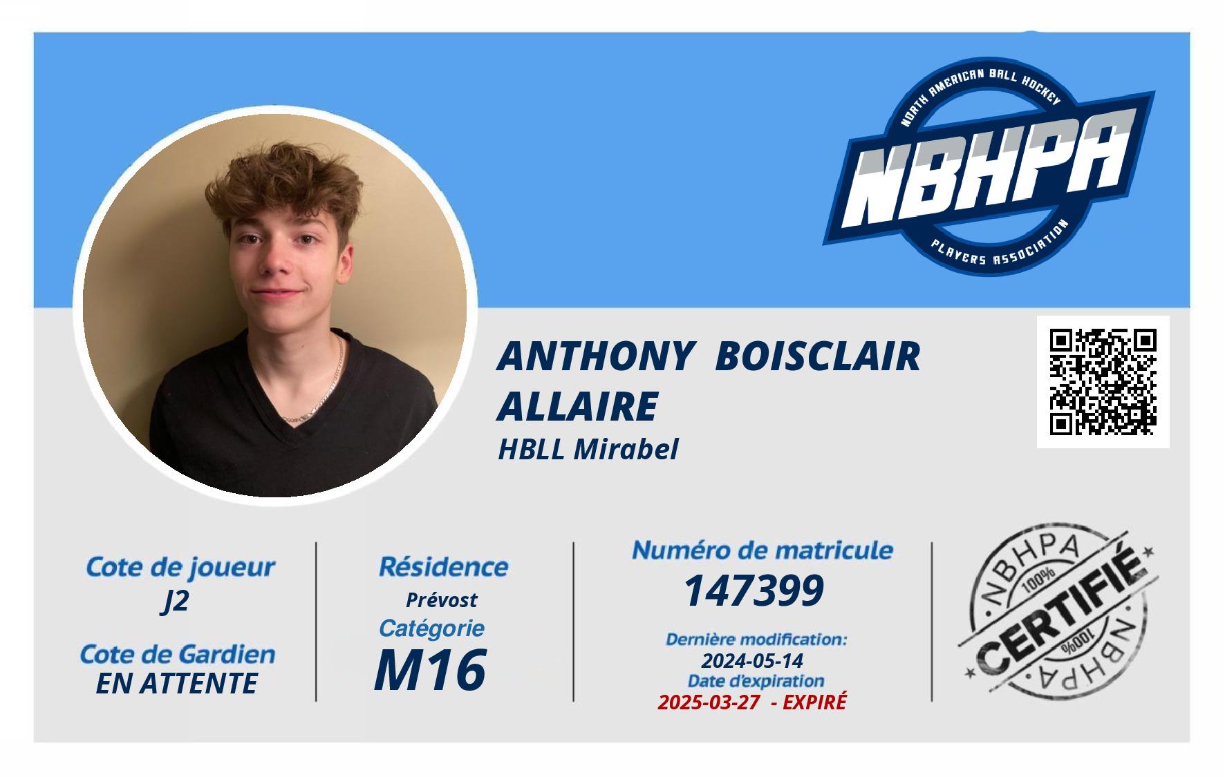 Anthony  Boisclair Allaire