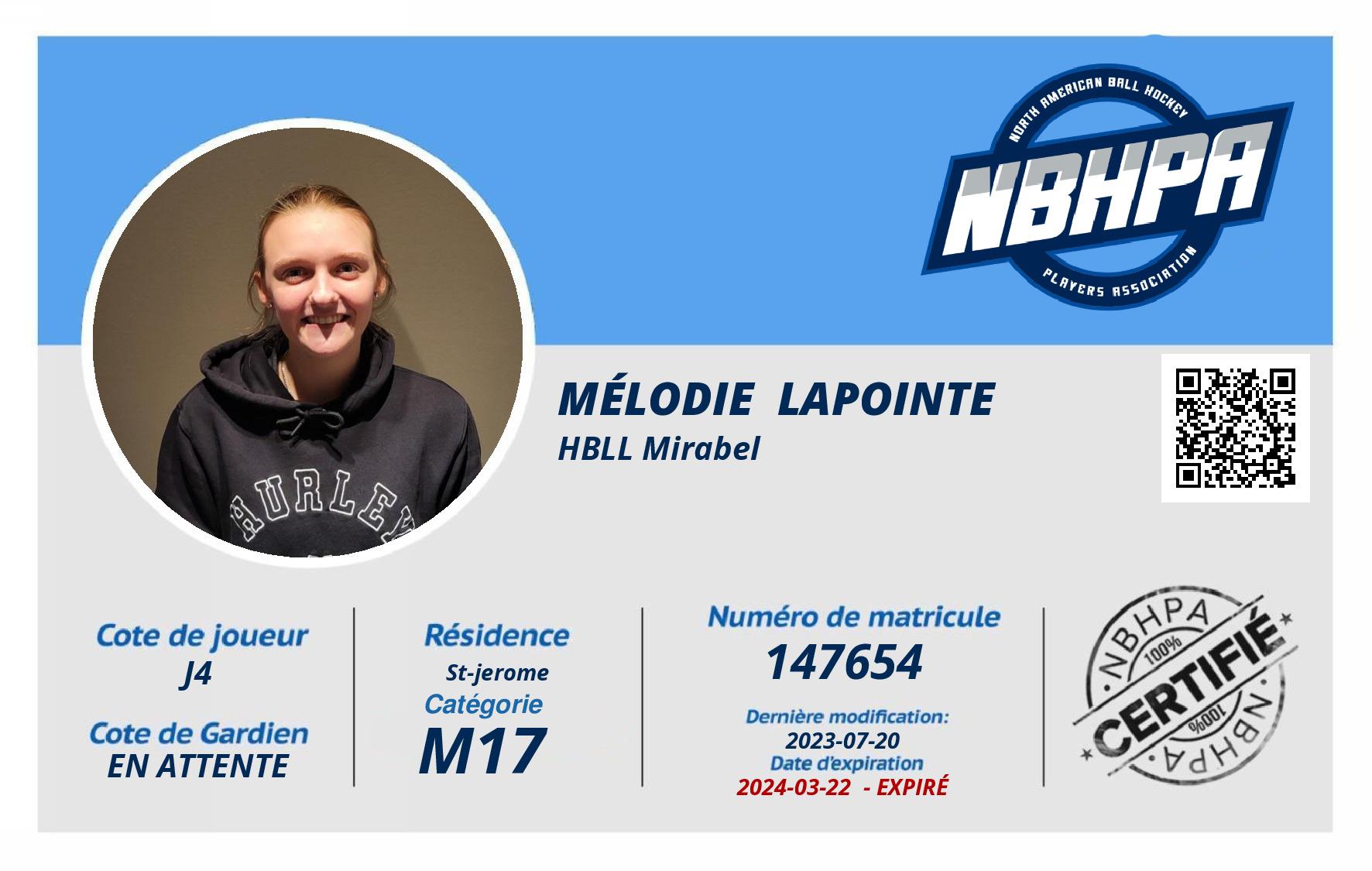 Mélodie  Lapointe