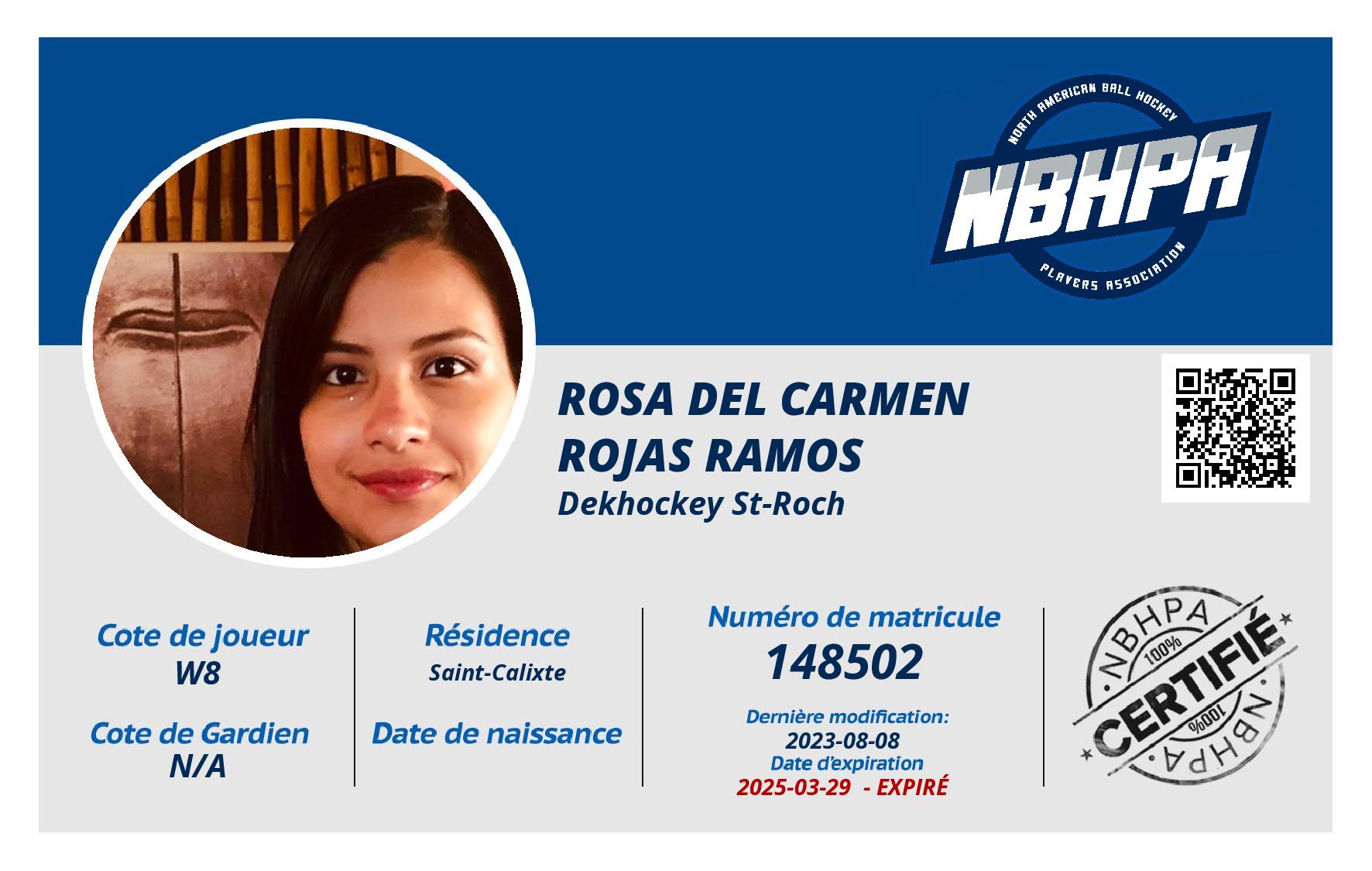Rosa del carmen  Rojas ramos 