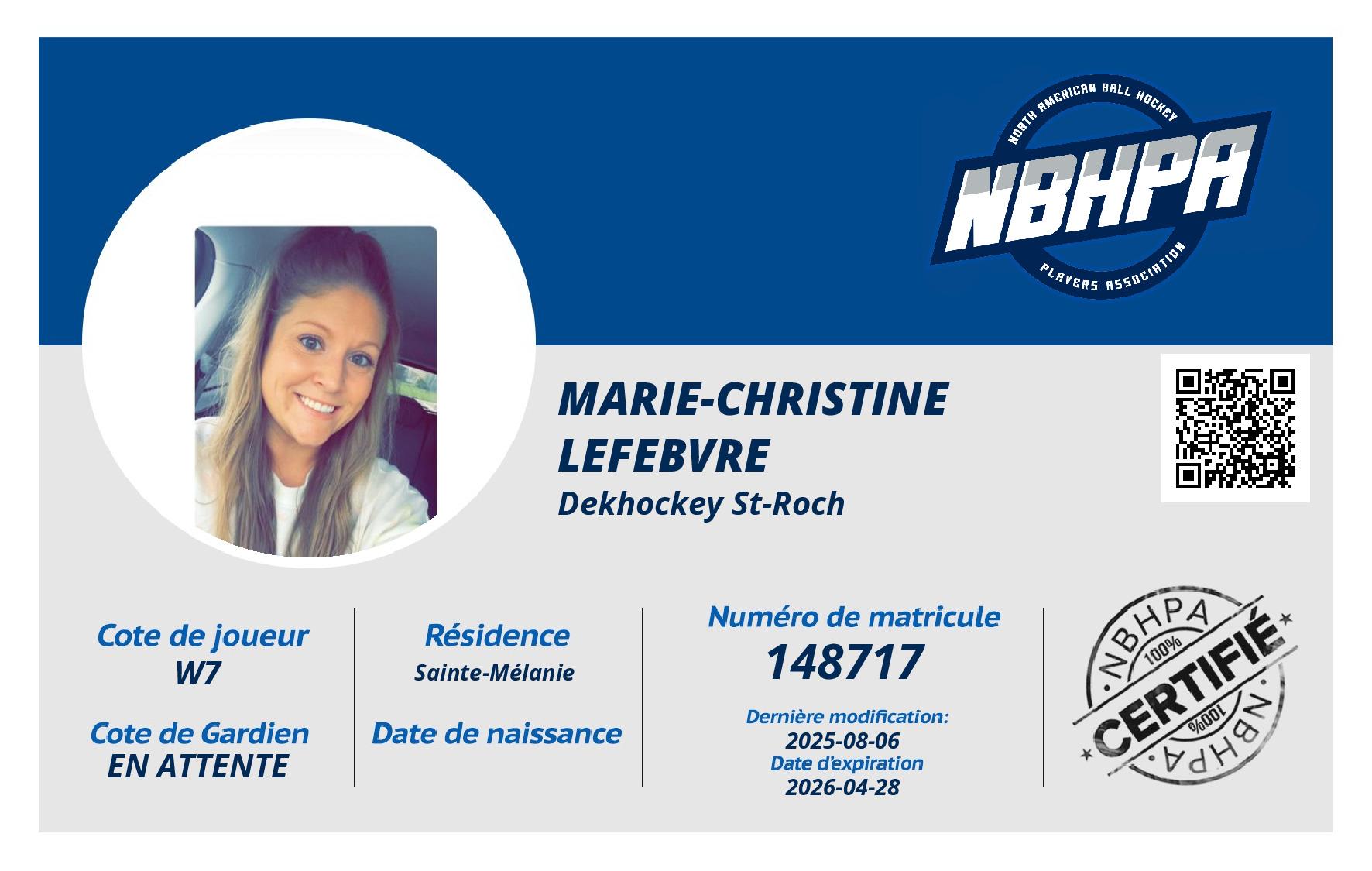 Marie-Christine  Lefebvre