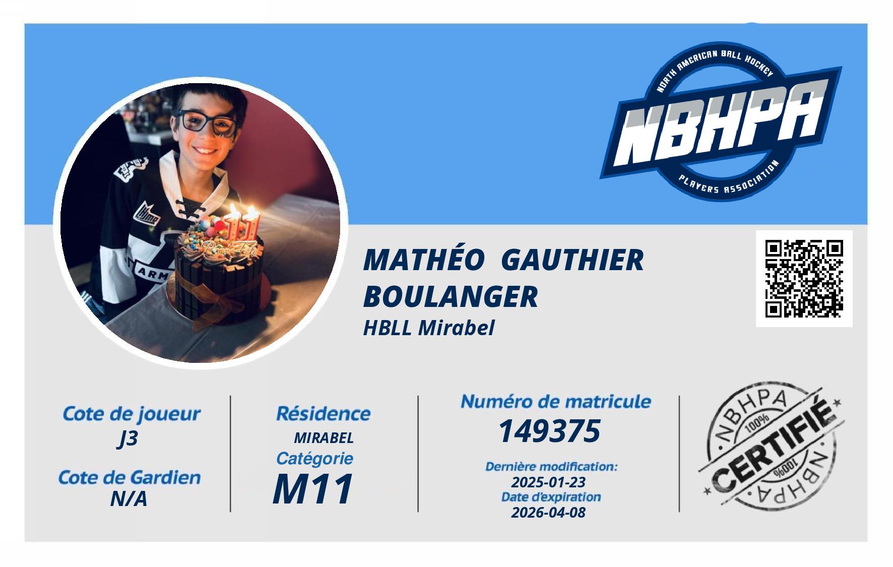 Mathéo  Gauthier Boulanger 
