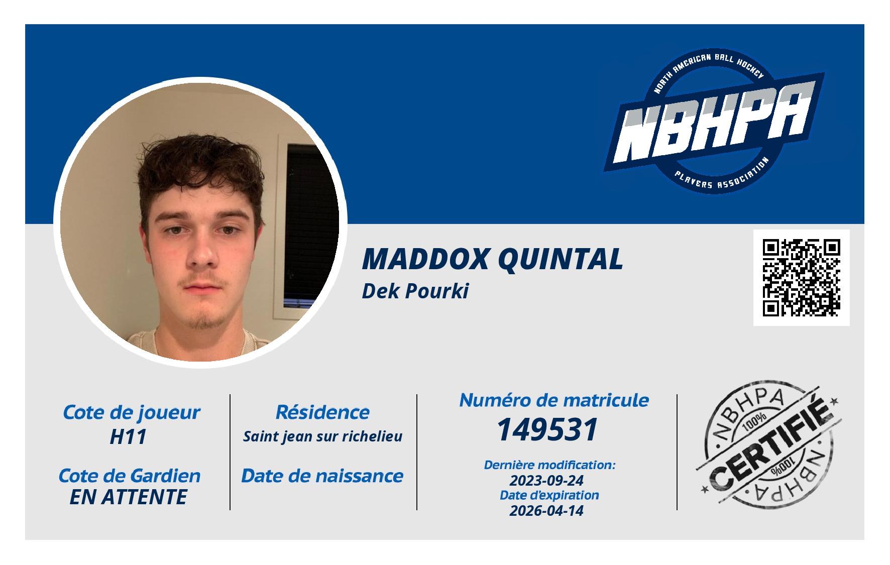 Maddox Quintal