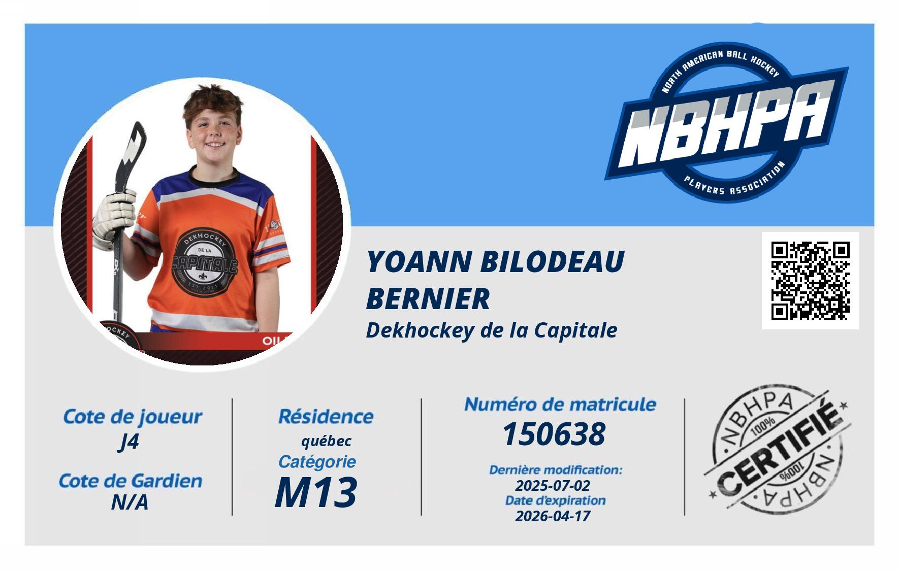 Yoann Bilodeau Bernier