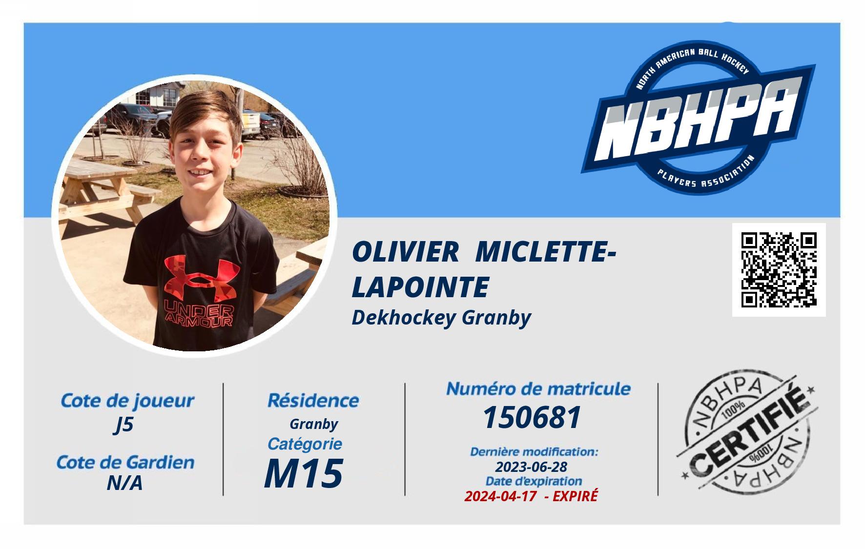 Olivier  Miclette-Lapointe