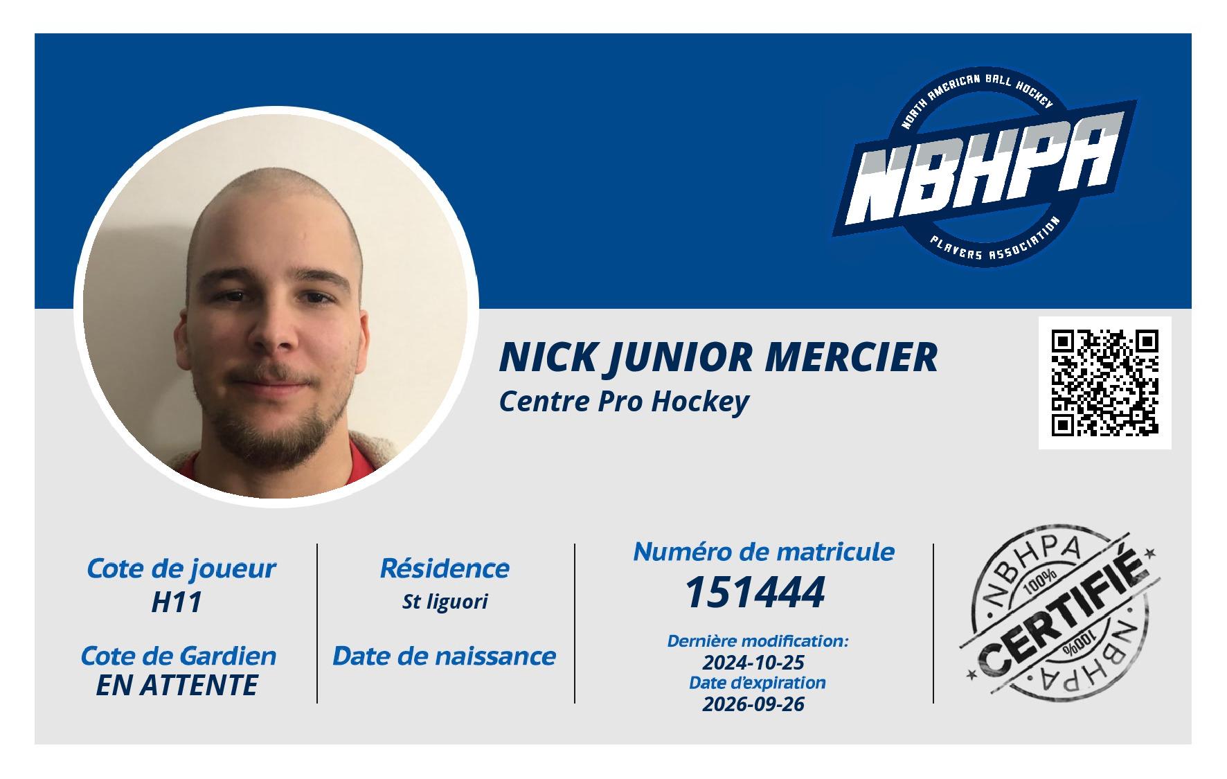 Nick junior Mercier 