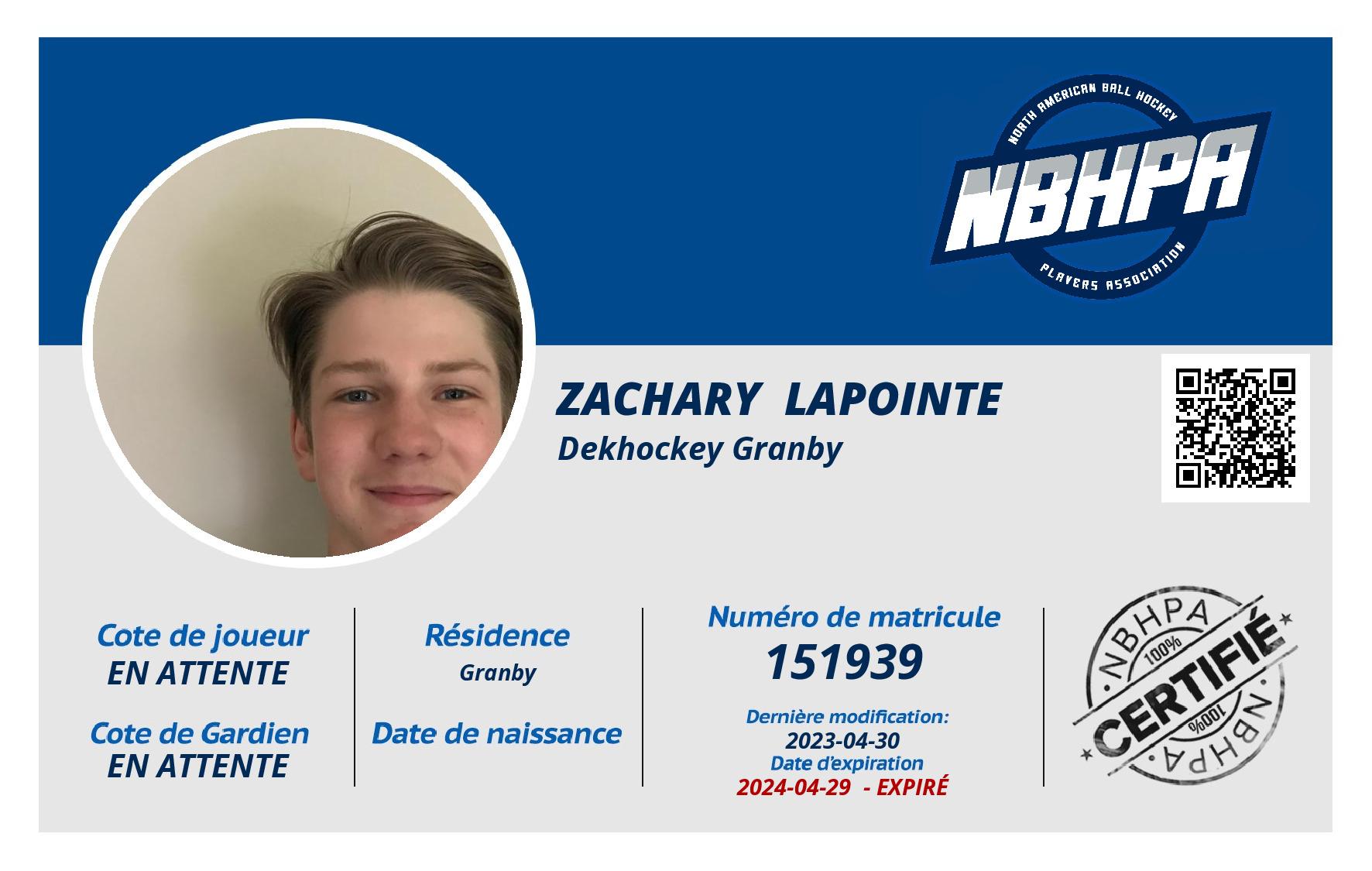 Zachary  Lapointe 