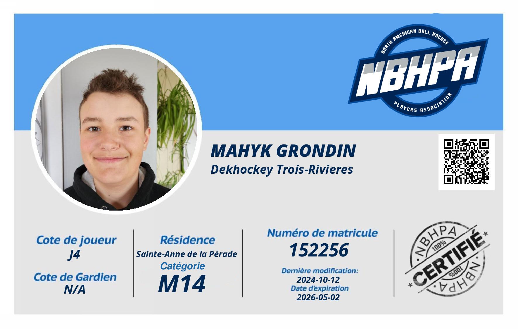 Mahyk Grondin