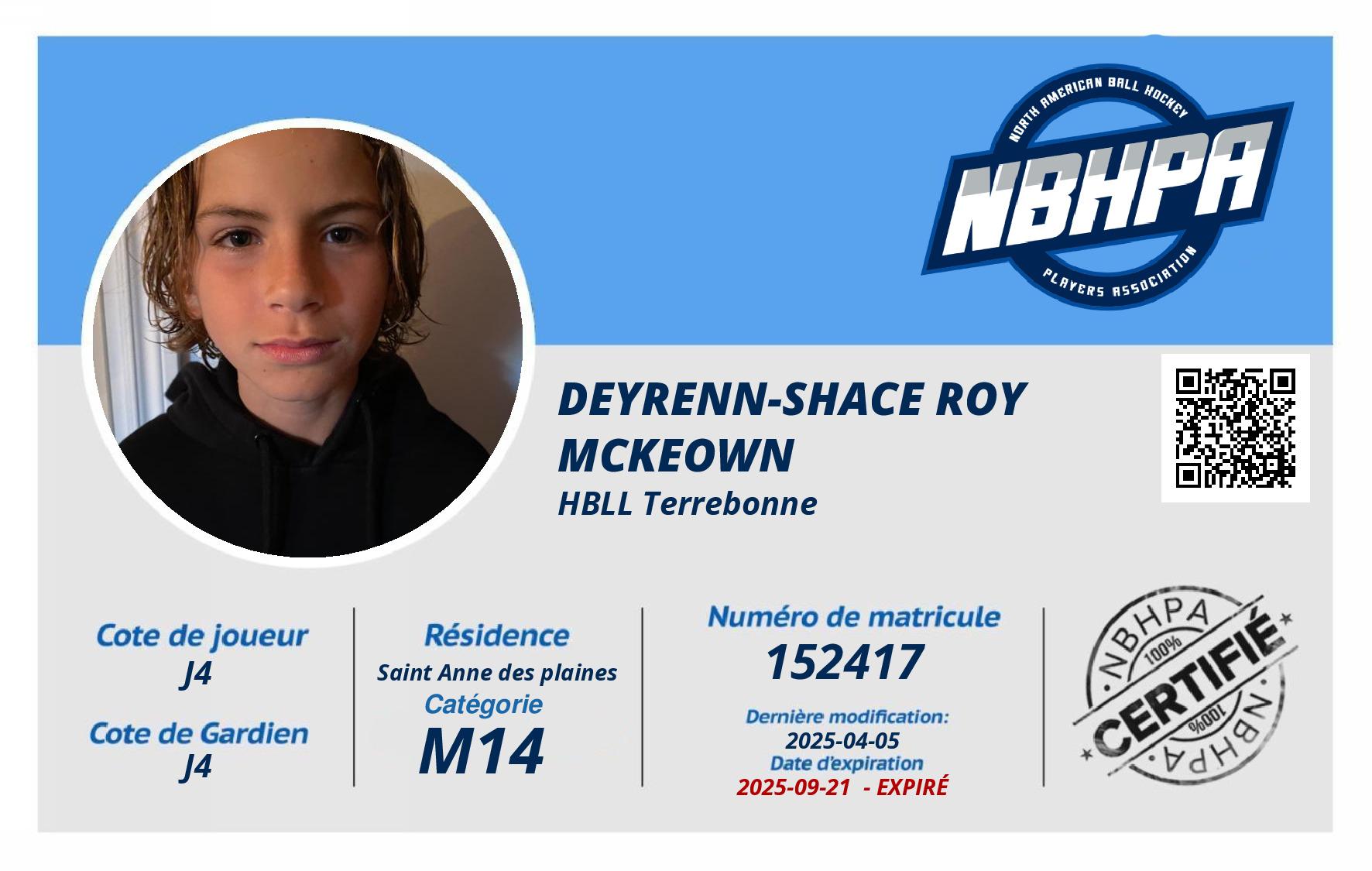 Deyrenn-Shace Roy Mckeown 