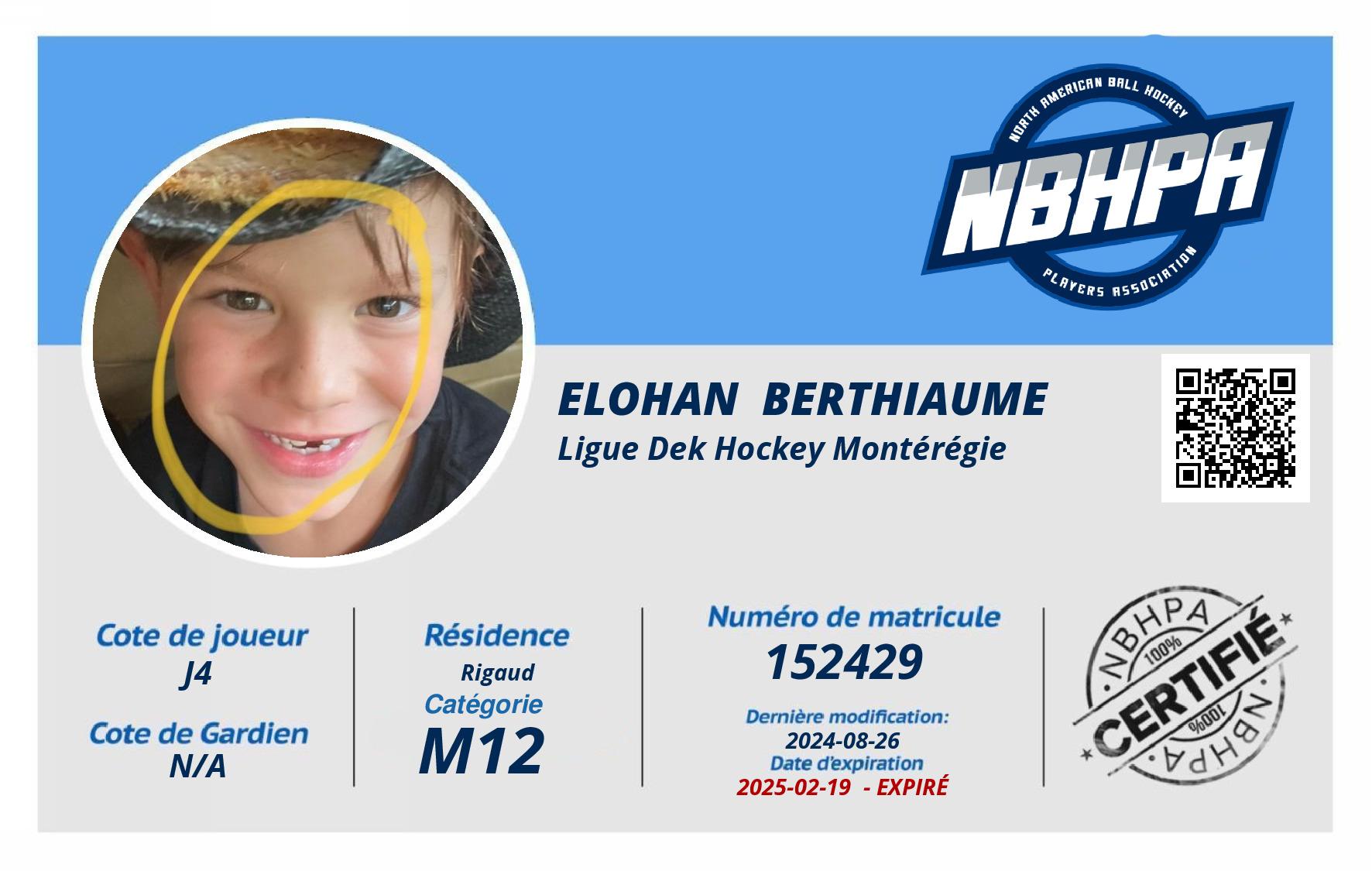 Elohan  Berthiaume