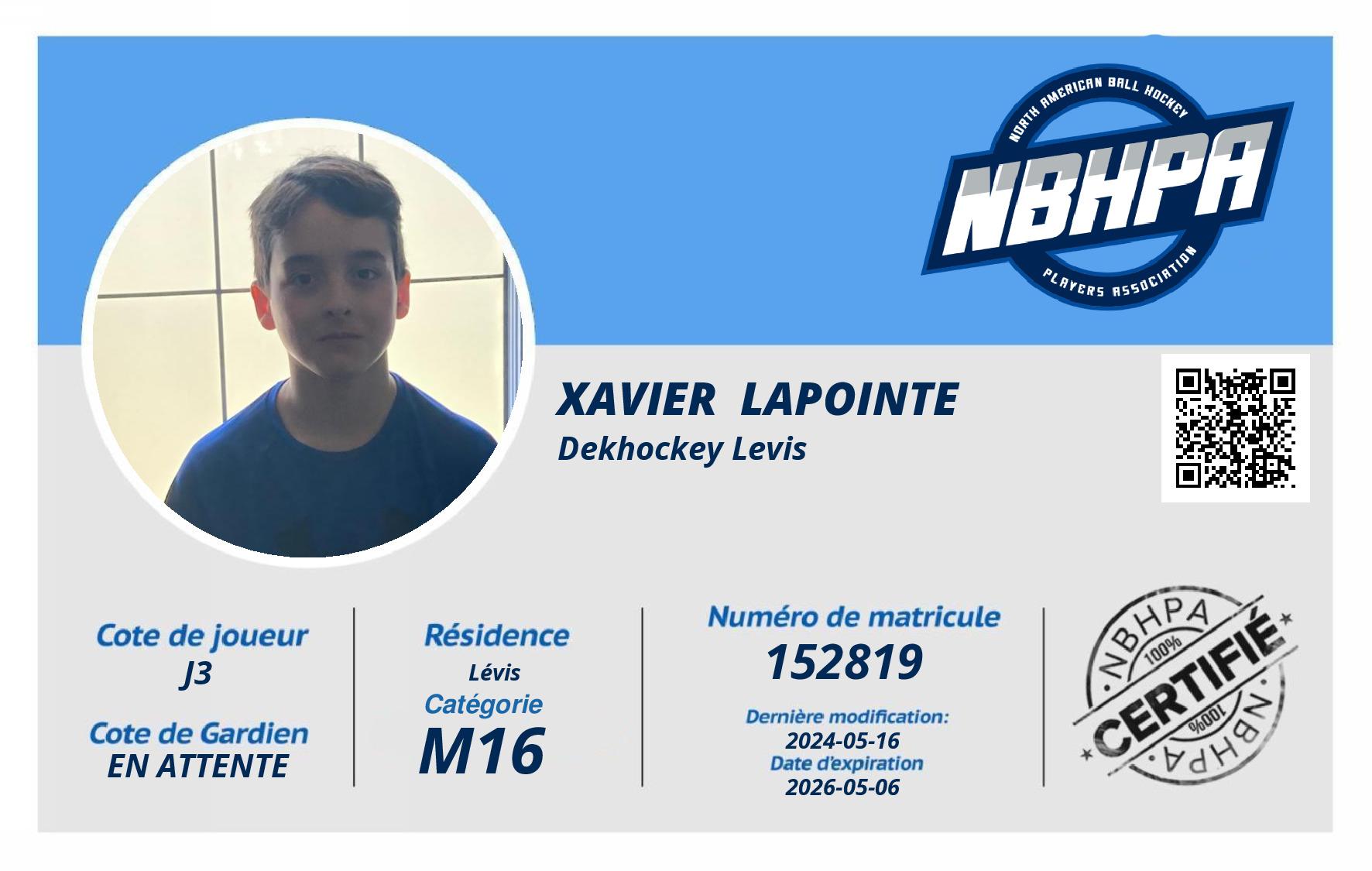 Xavier  Lapointe
