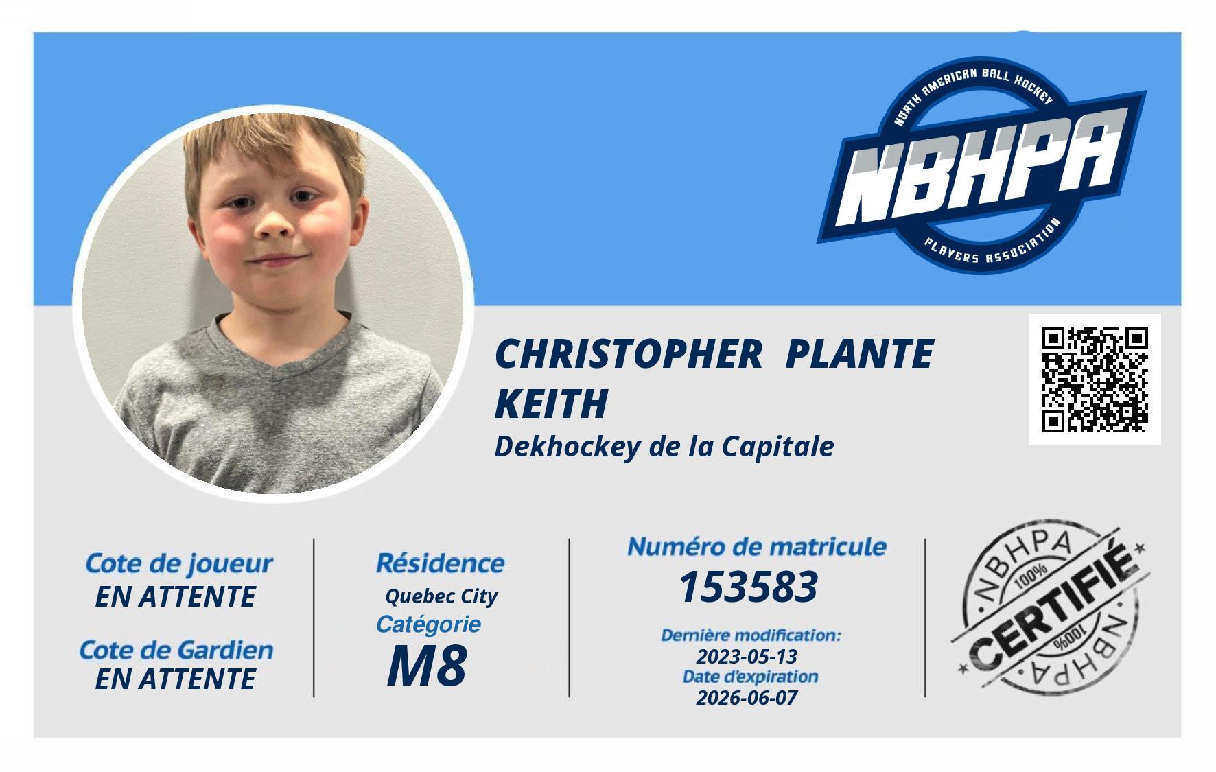 Christopher  Plante Keith