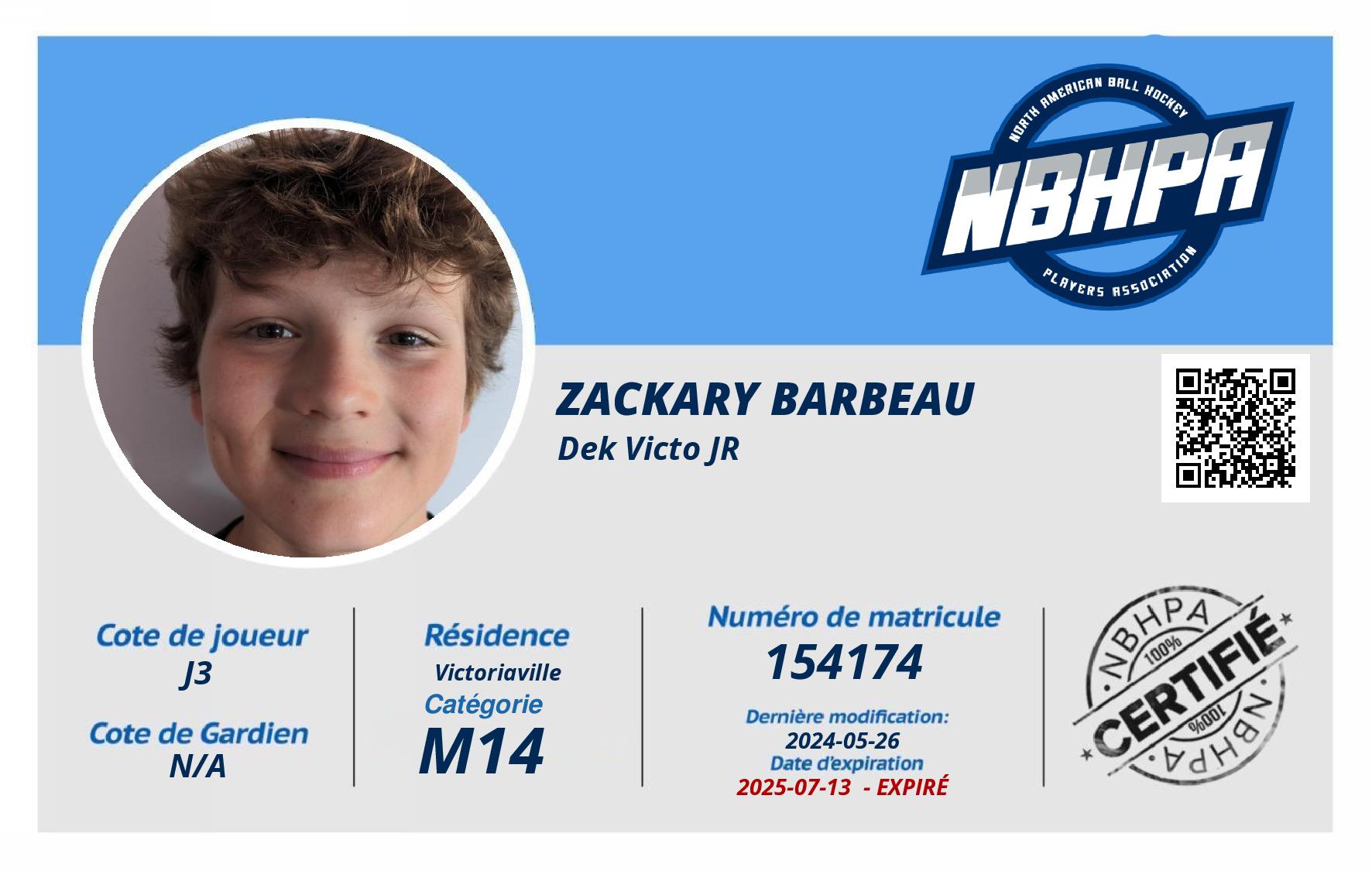 Zackary Barbeau