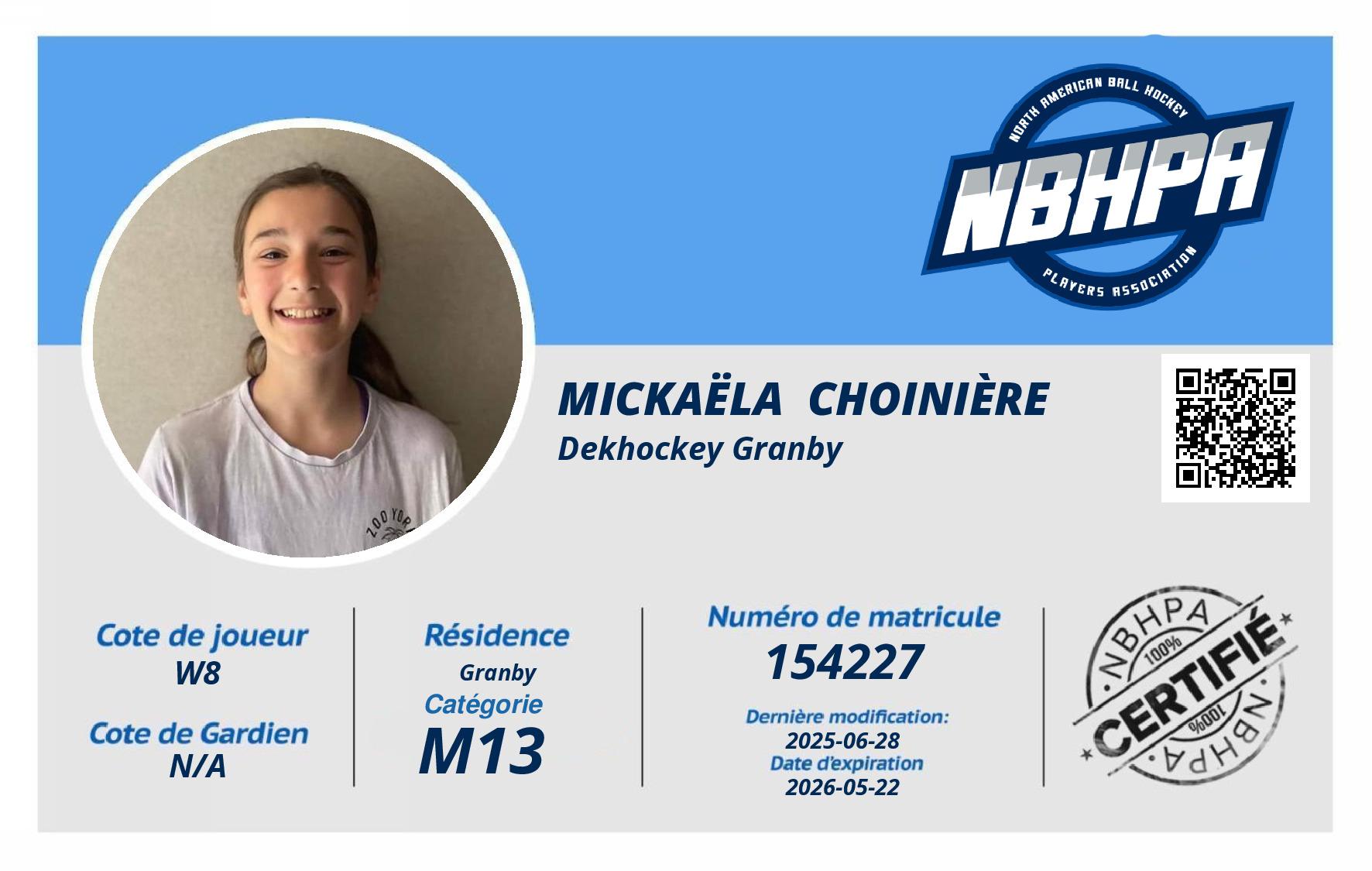 Mickaëla  Choinière 
