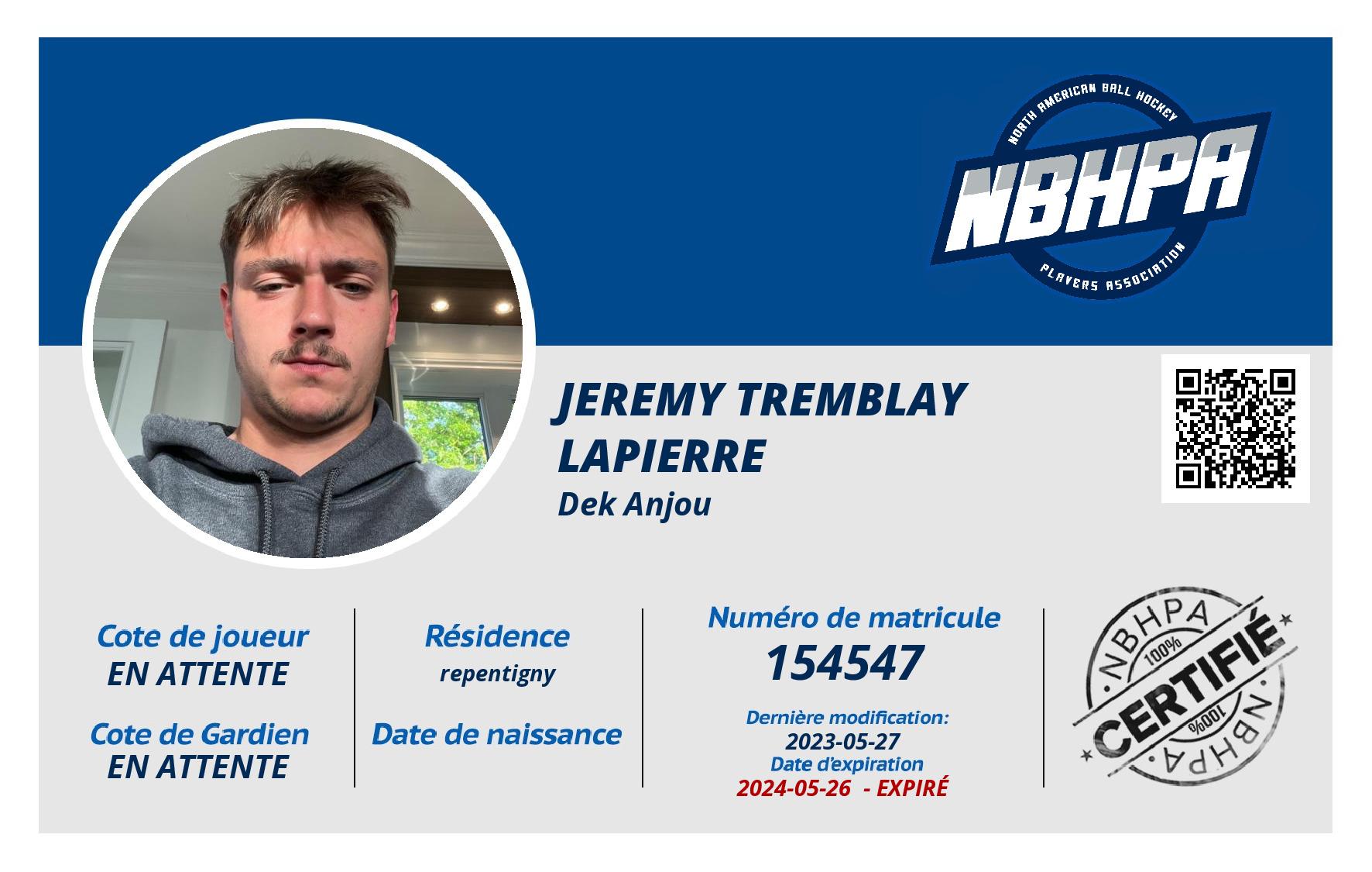 Jeremy Tremblay lapierre