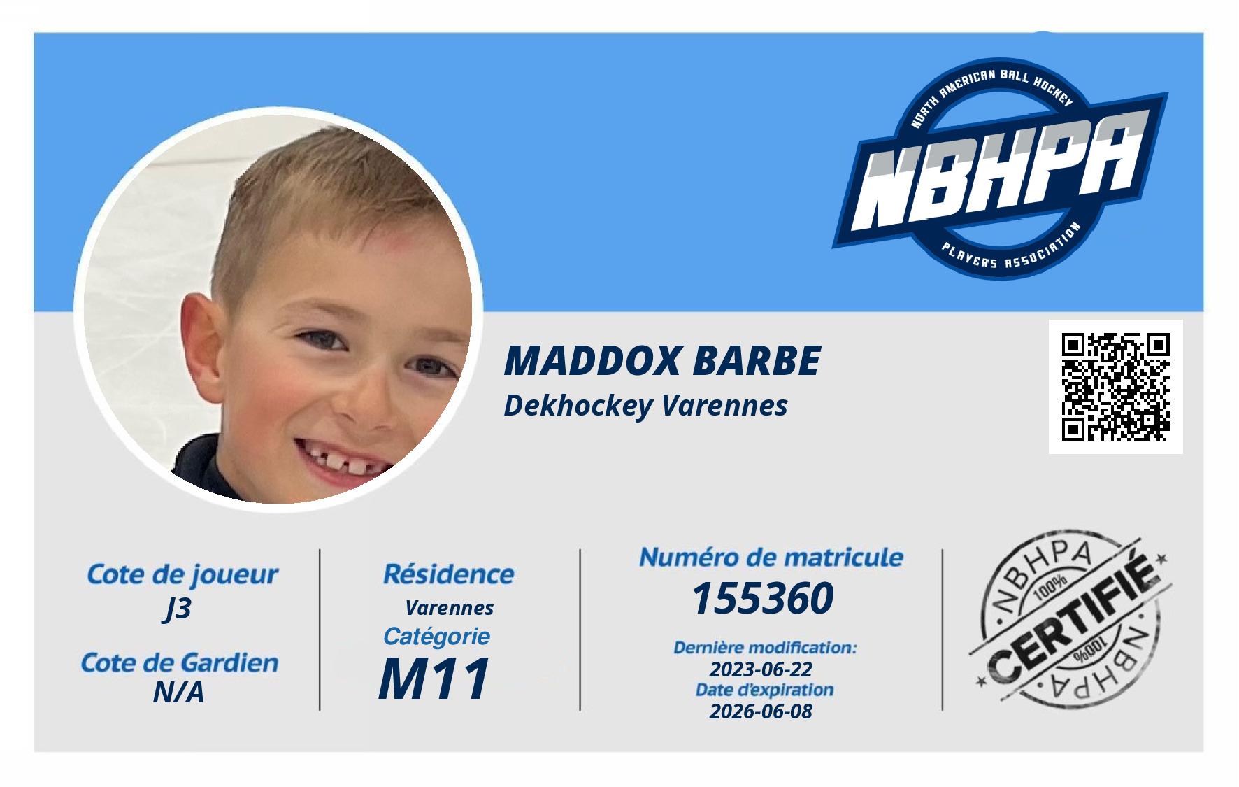 Maddox Barbe