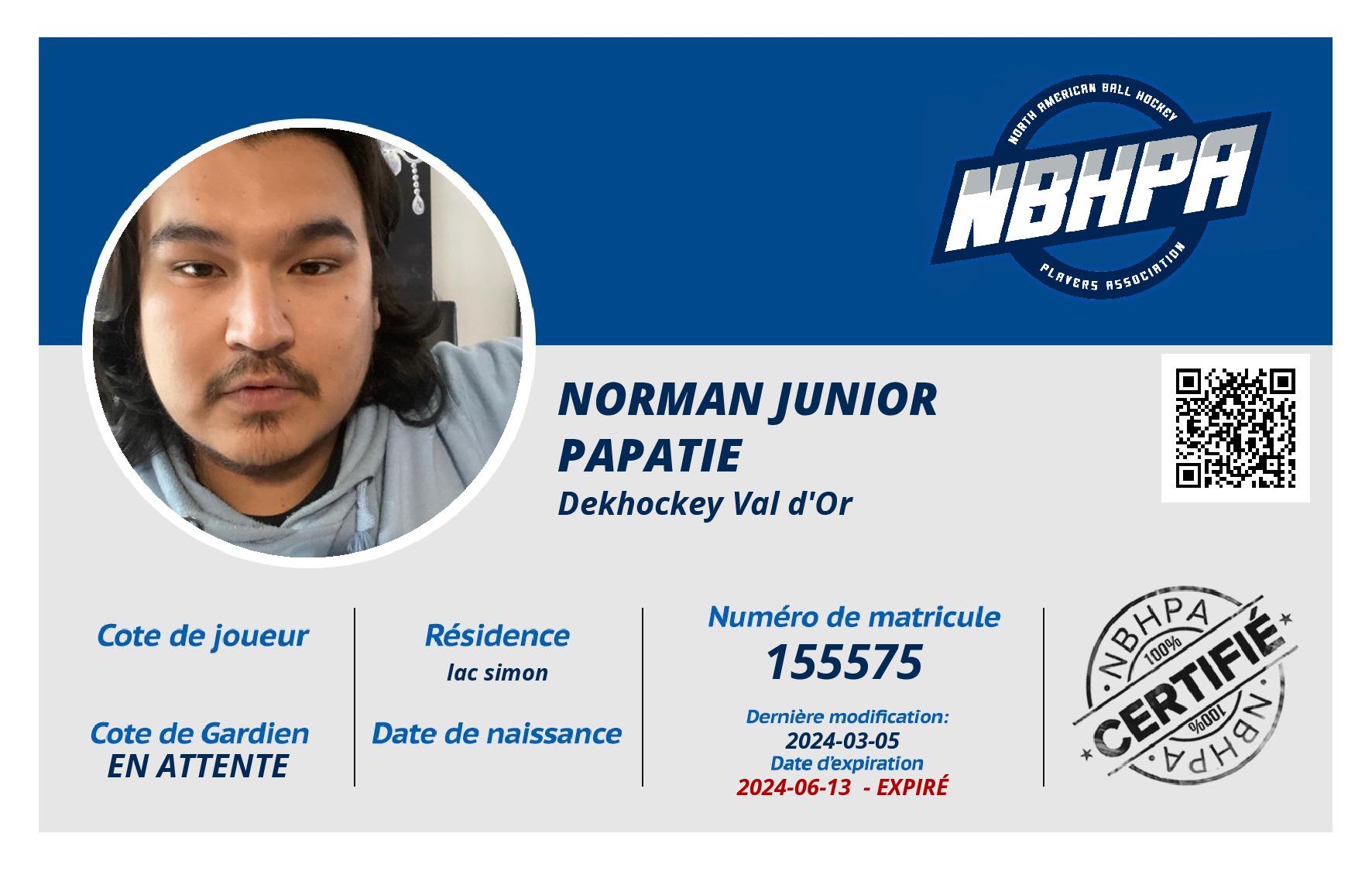 Norman junior Papatie