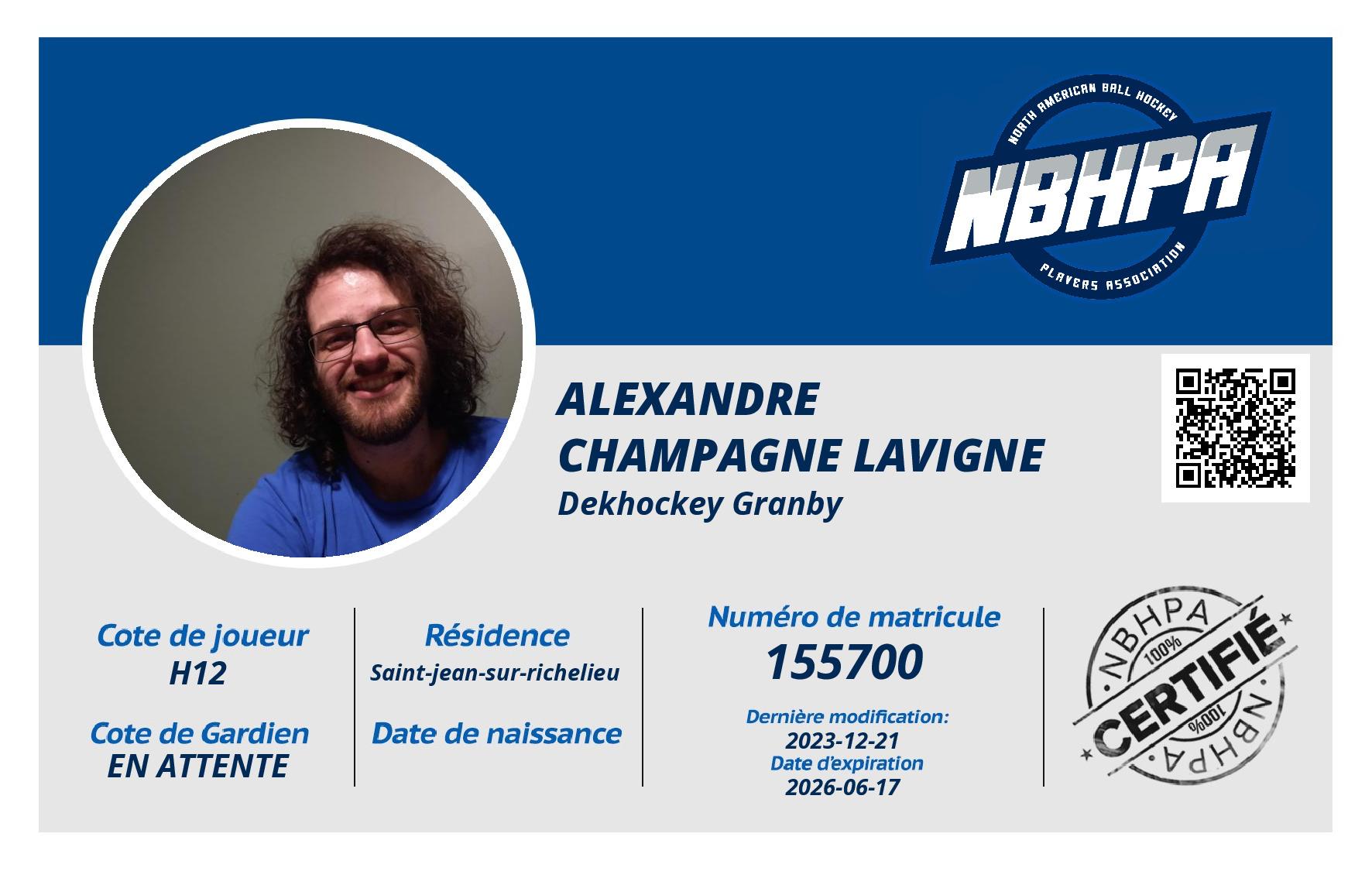 Alexandre  Champagne lavigne 
