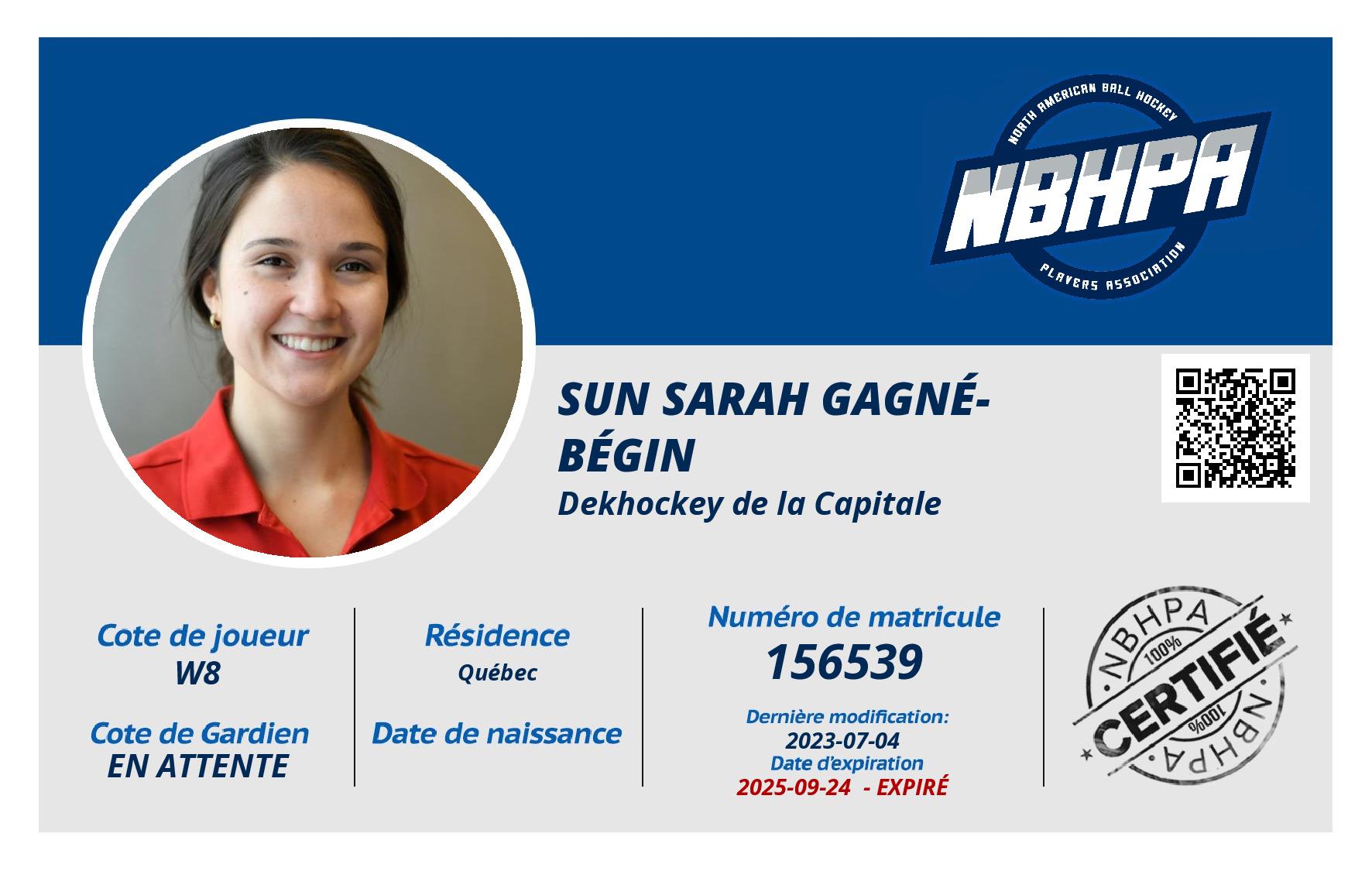 Sun Sarah Gagné-Bégin