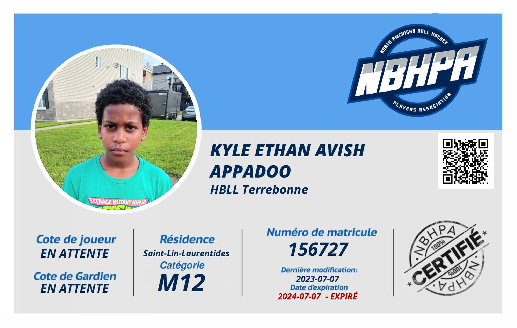 Kyle Ethan Avish Appadoo