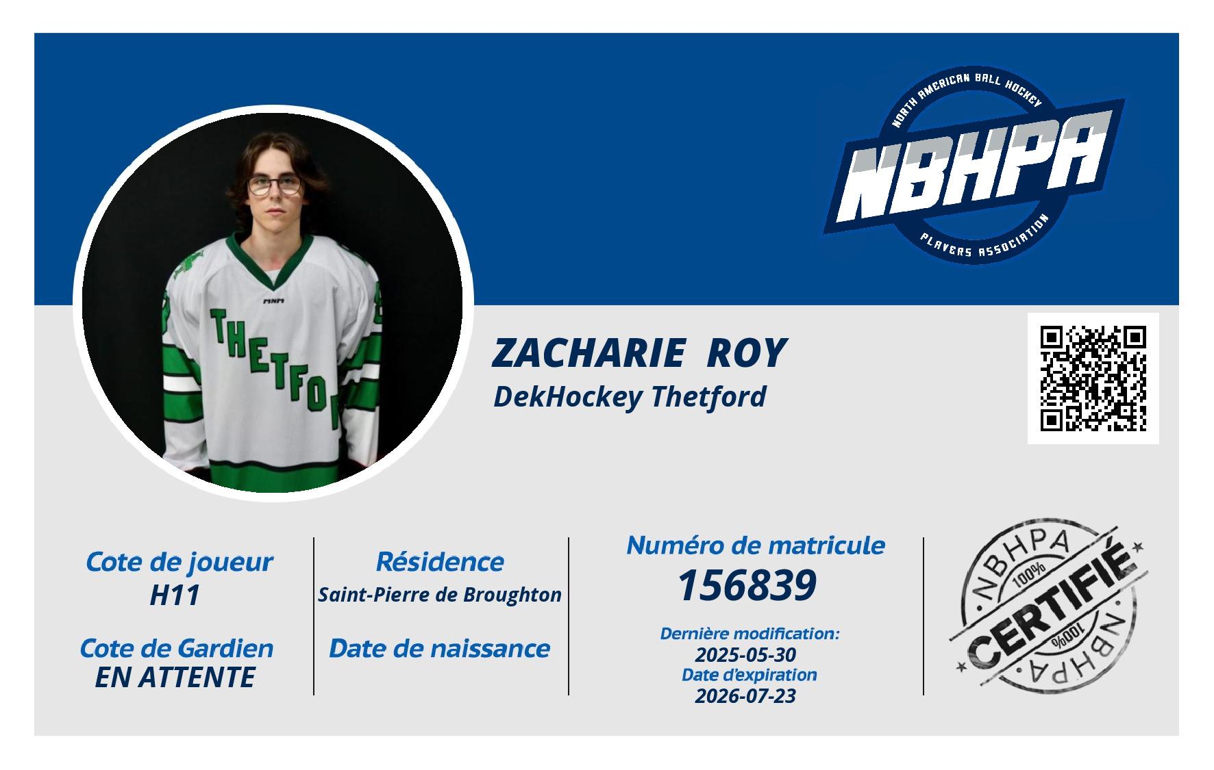 Zacharie  Roy