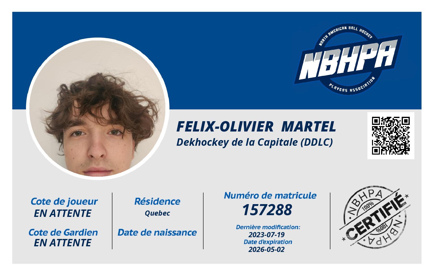 Felix-Olivier  Martel