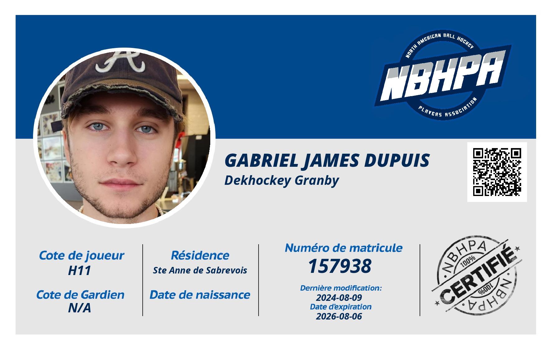 Gabriel James Dupuis