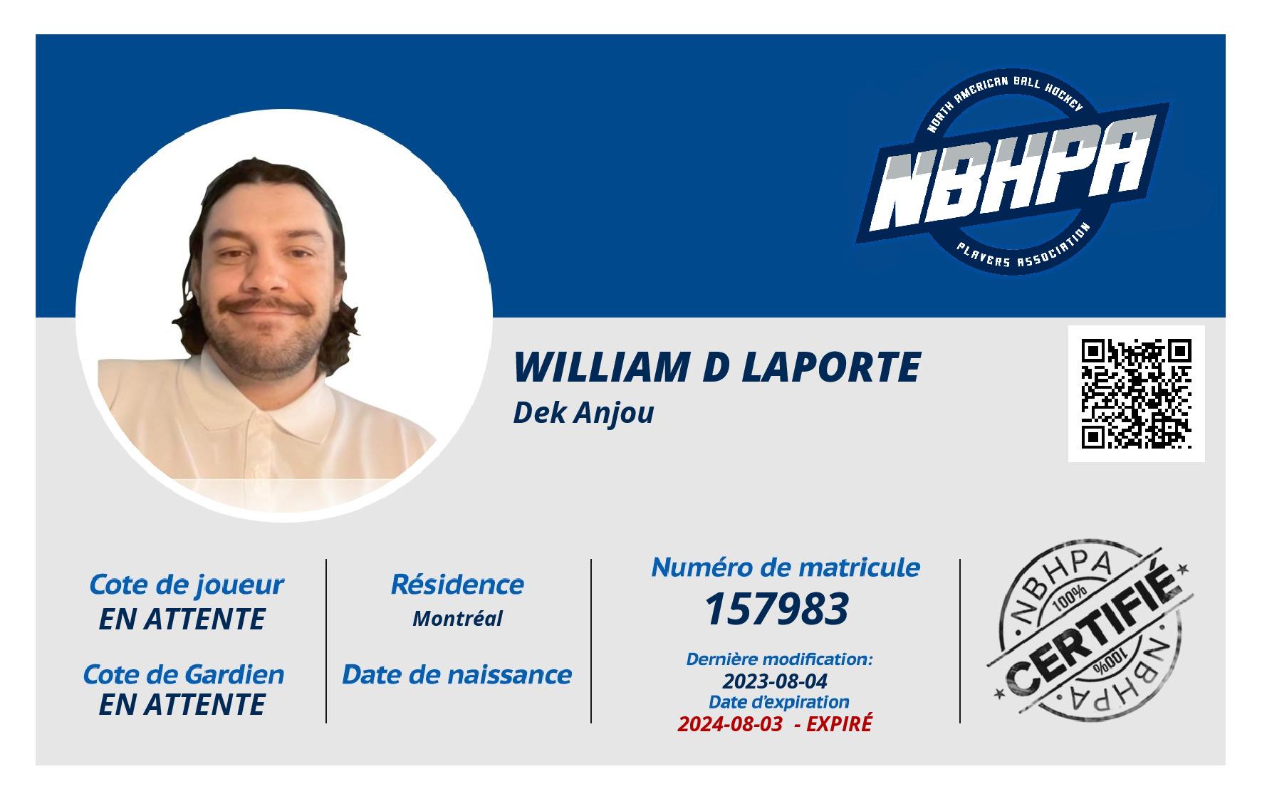 William D Laporte