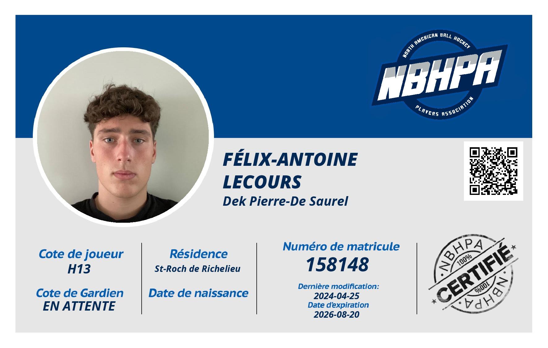 Félix-Antoine  Lecours 