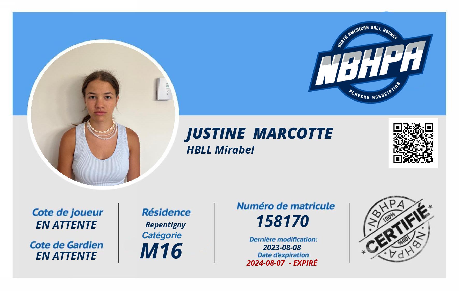 Justine  Marcotte