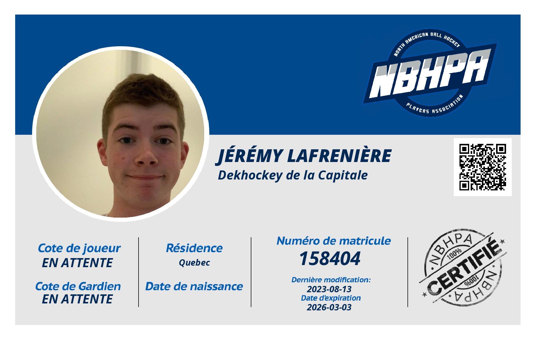 Jérémy Lafrenière