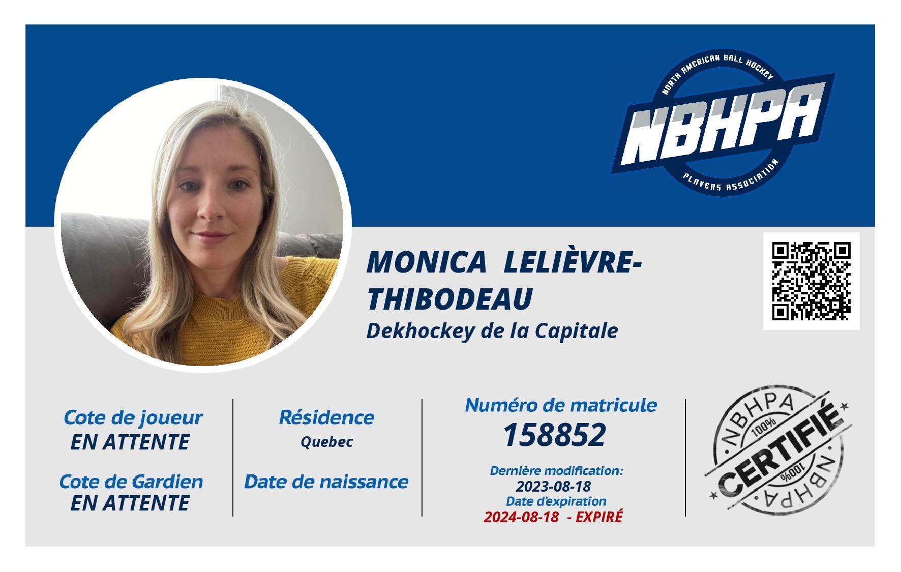 Monica  Lelièvre-Thibodeau