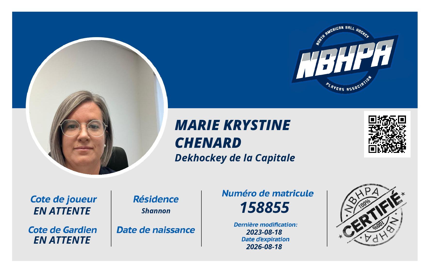 Marie Krystine  Chenard