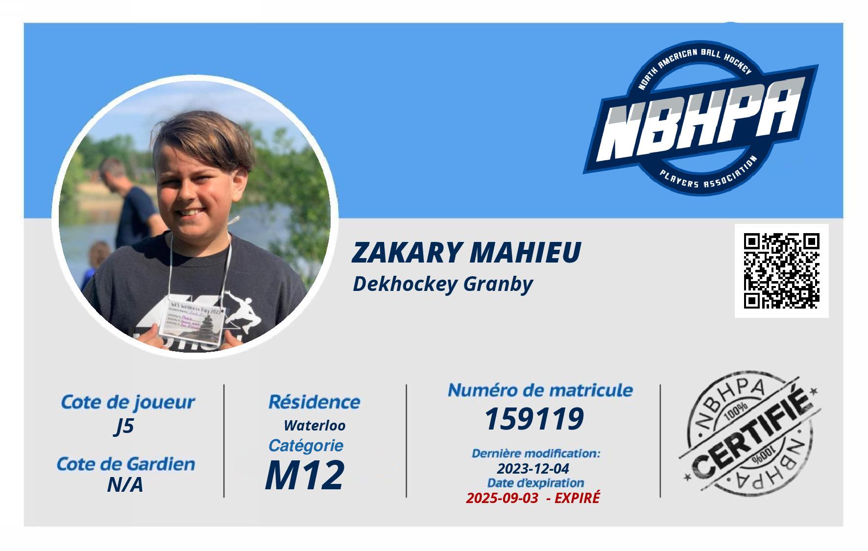 Zakary Mahieu