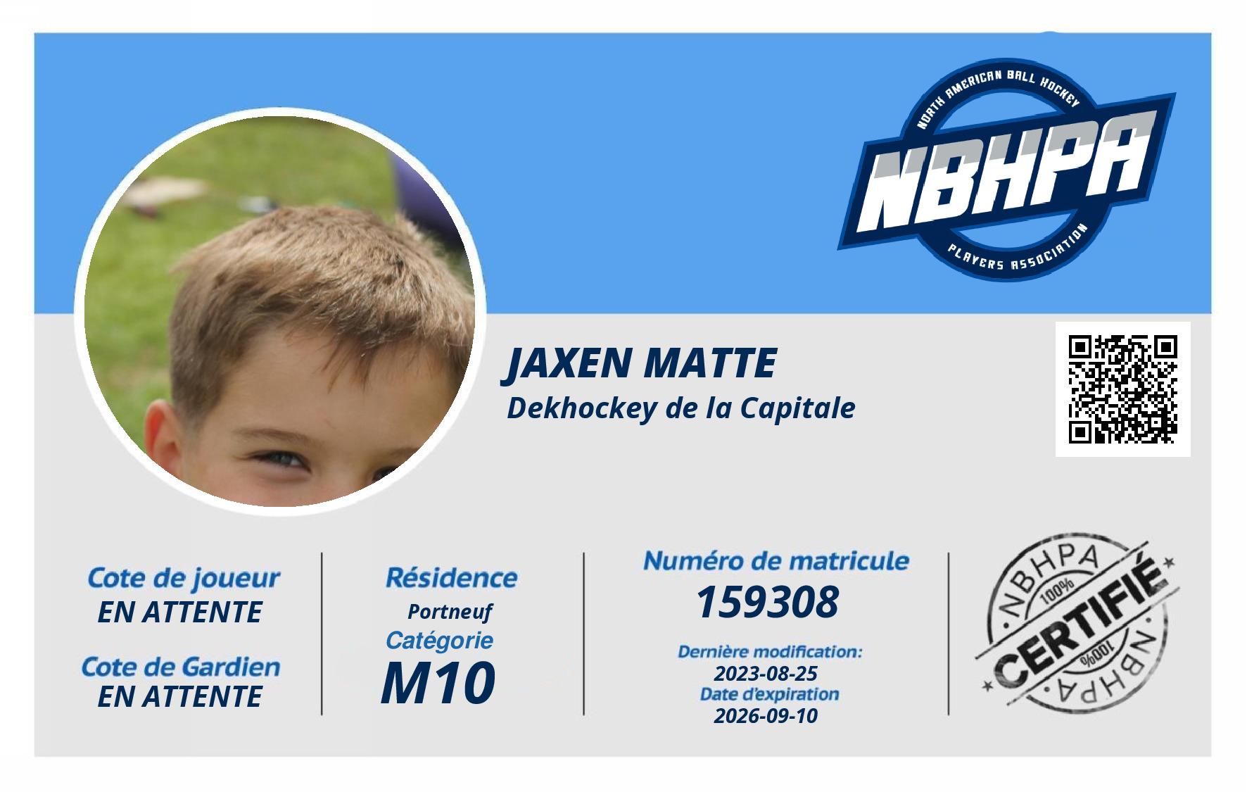 Jaxen Matte