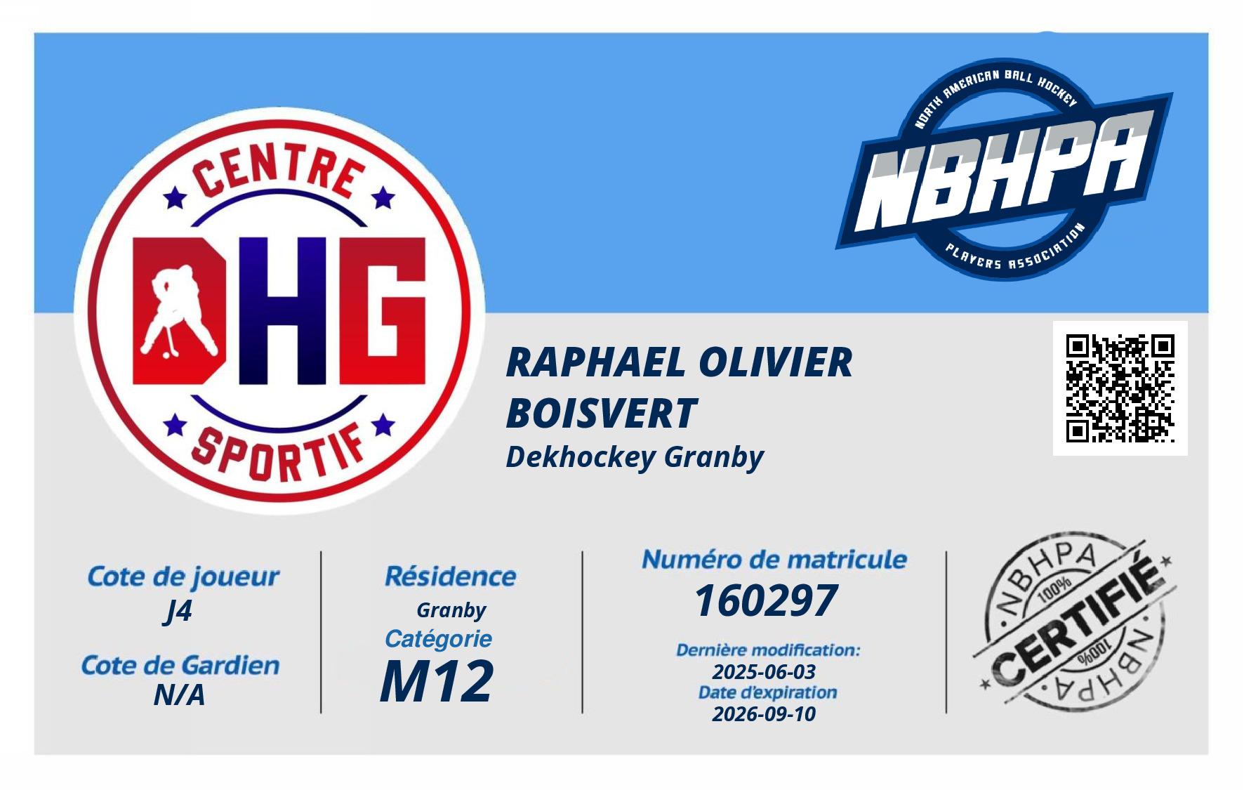 Raphael Olivier Boisvert