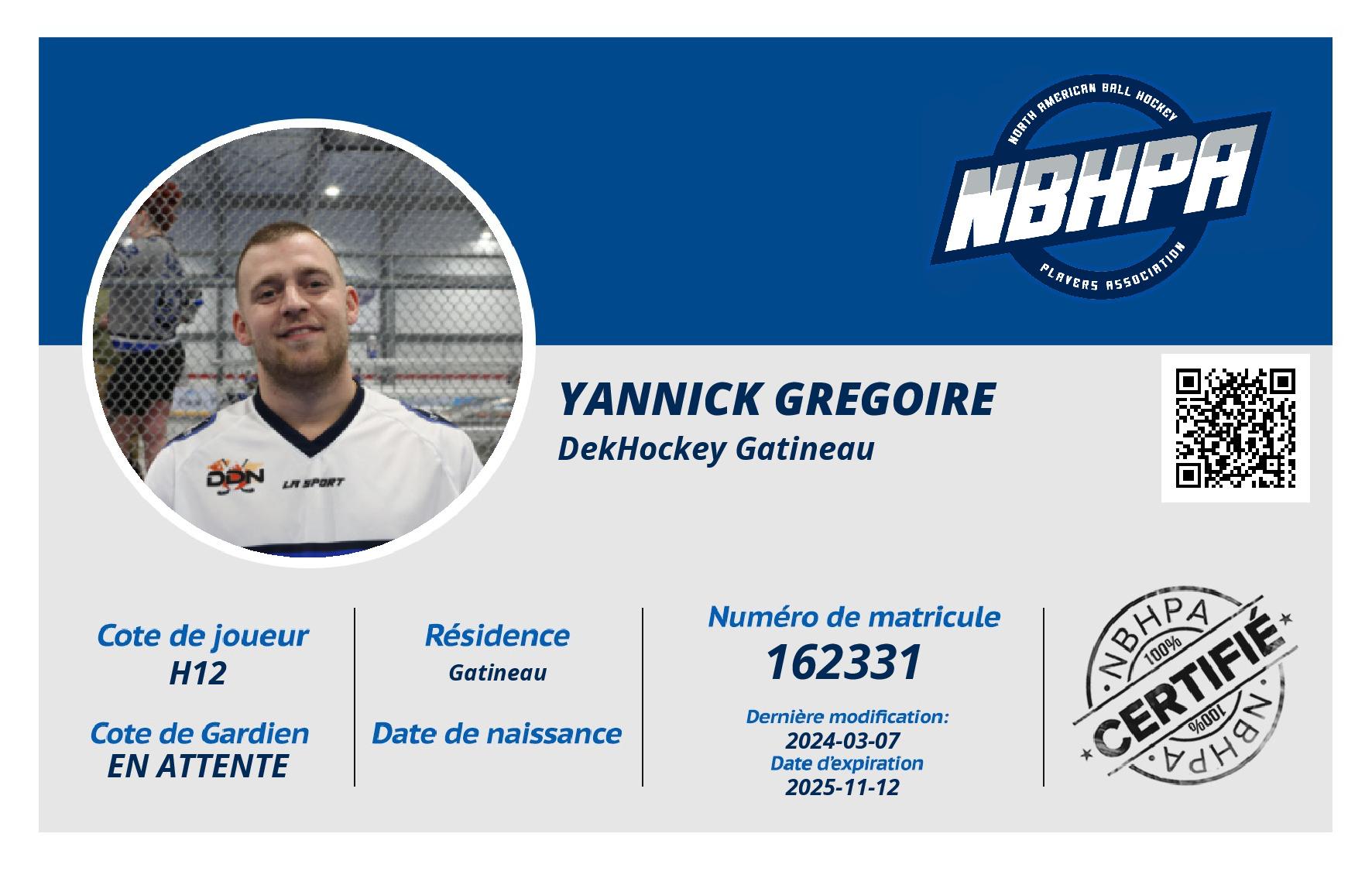 Yannick Gregoire