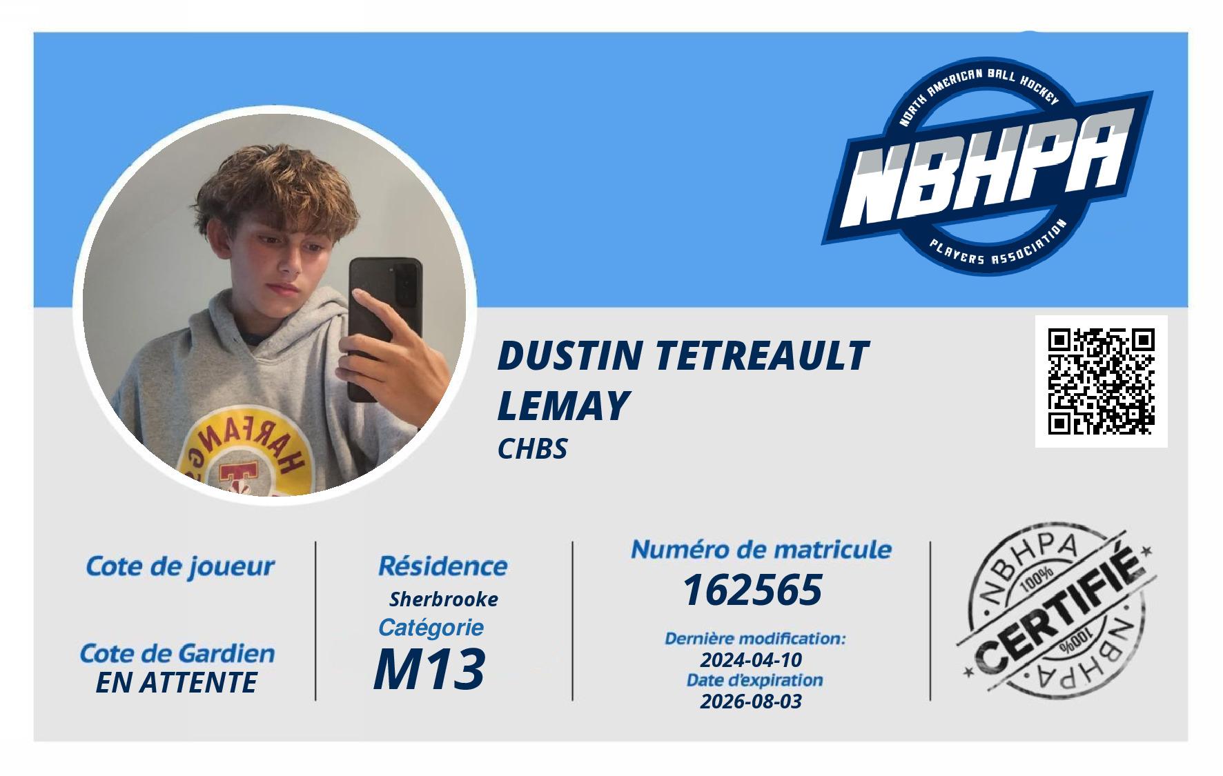 Dustin Tetreault lemay