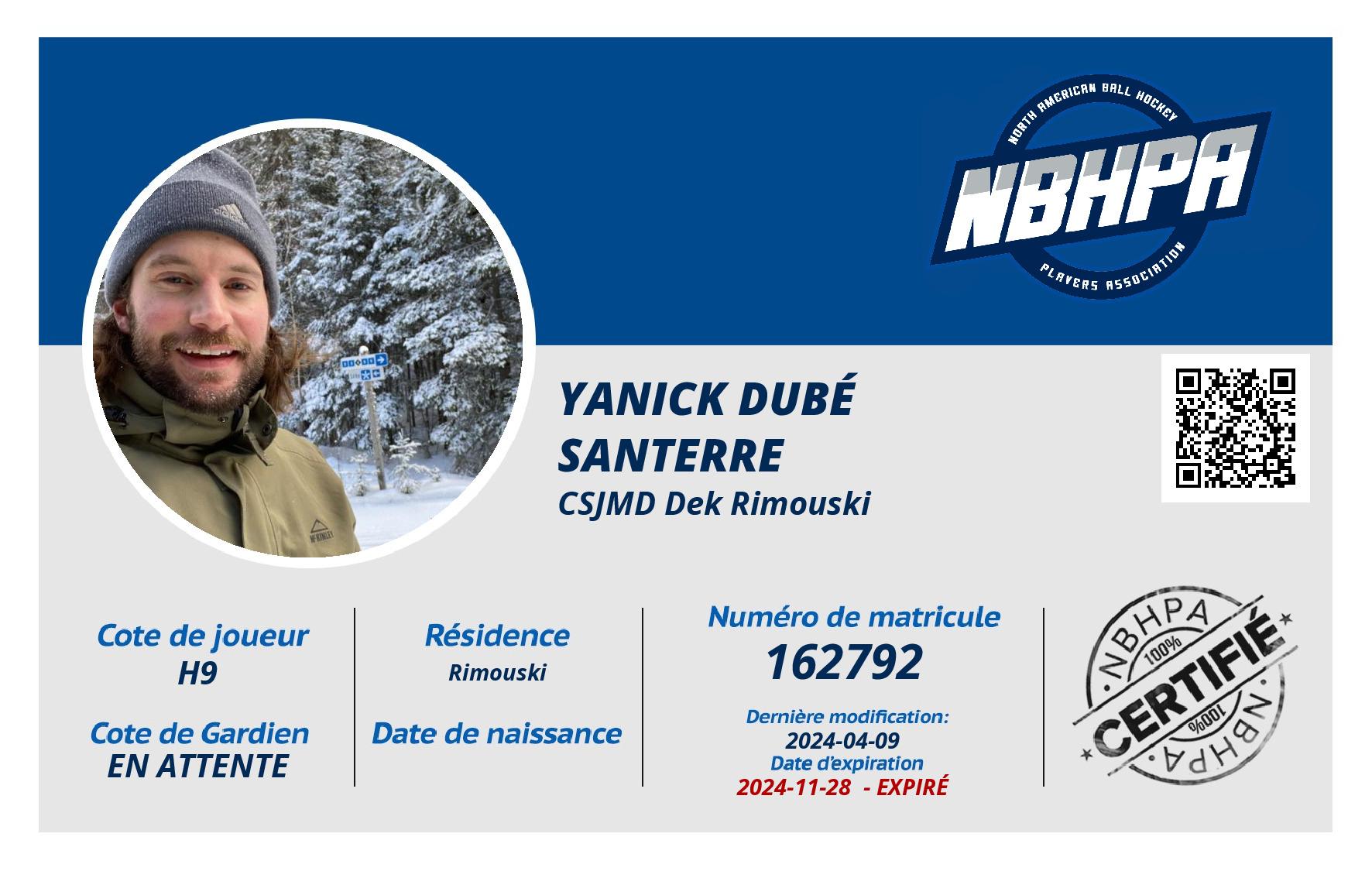 Yanick Dubé Santerre